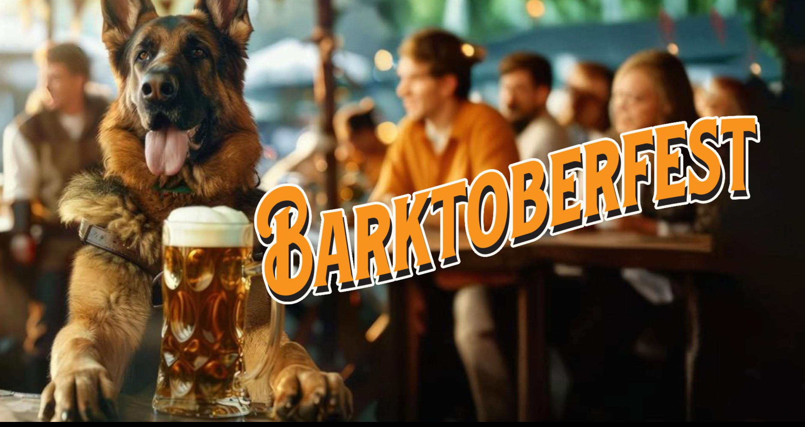 Barktoberfest artwork featuring a dog and a beer