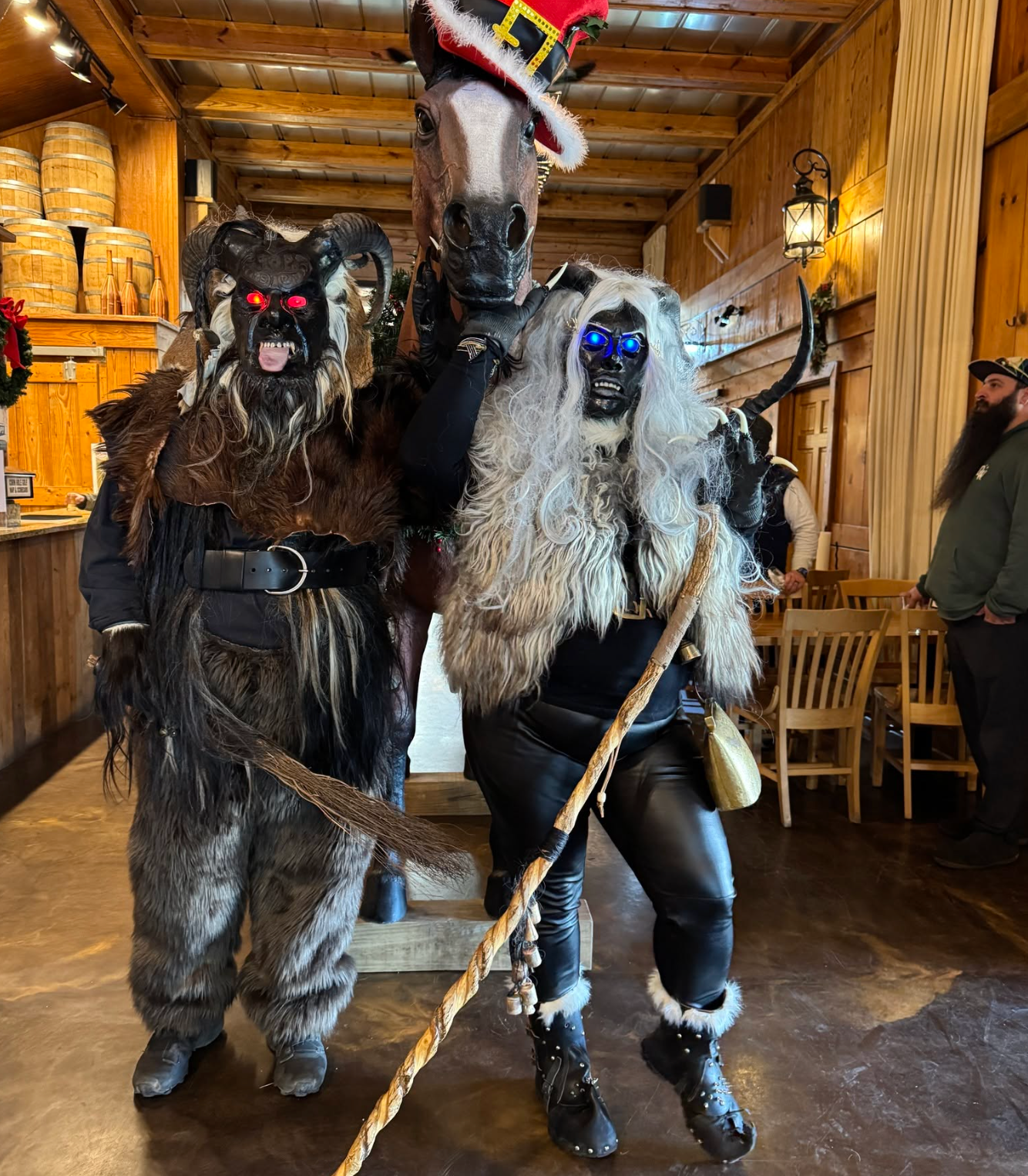 Krampus Fest costumed guests in the Stable Craft taproom