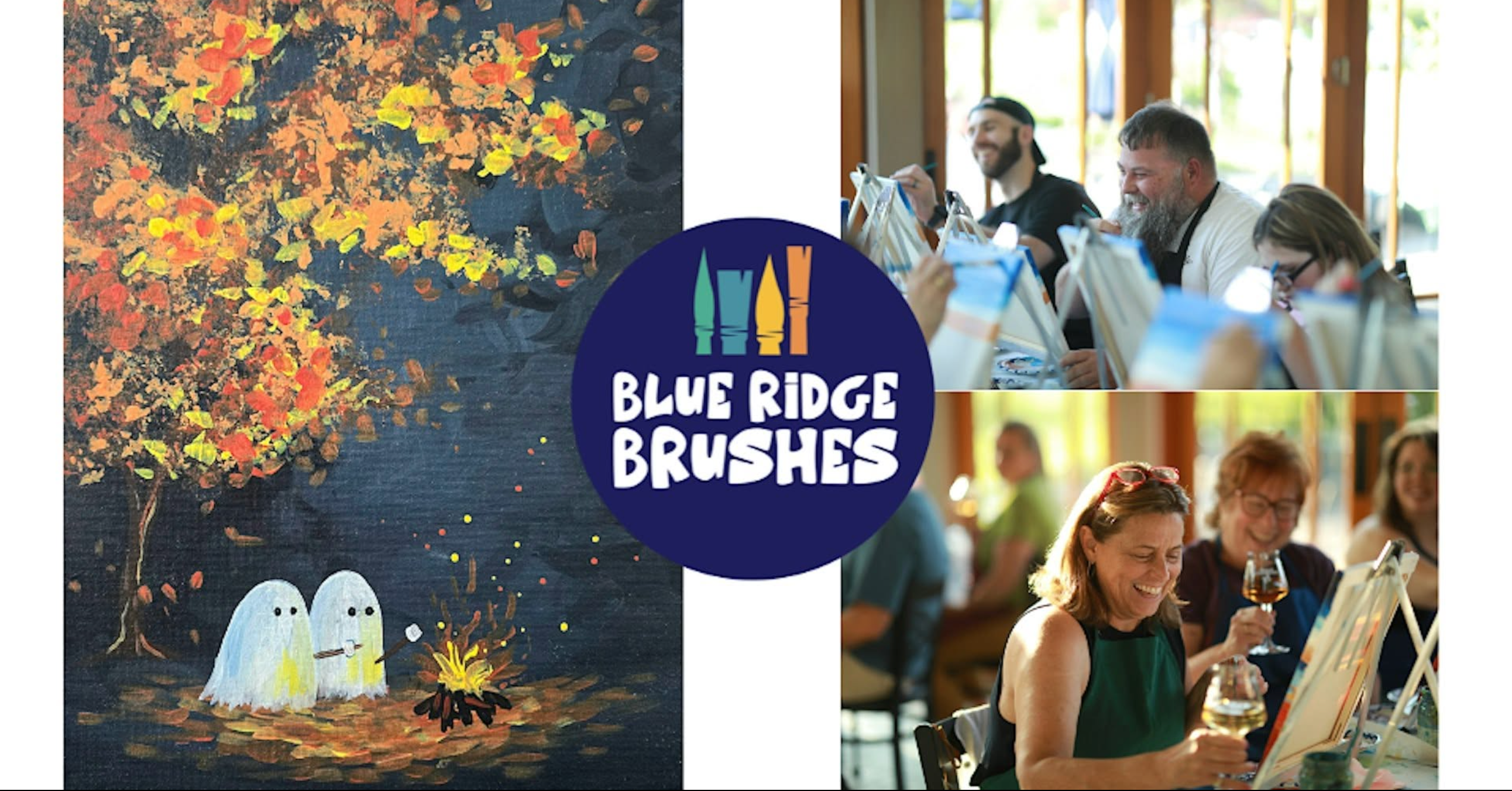 Blue Ridge Brushes Fireside Friends Paint and Sip artwork