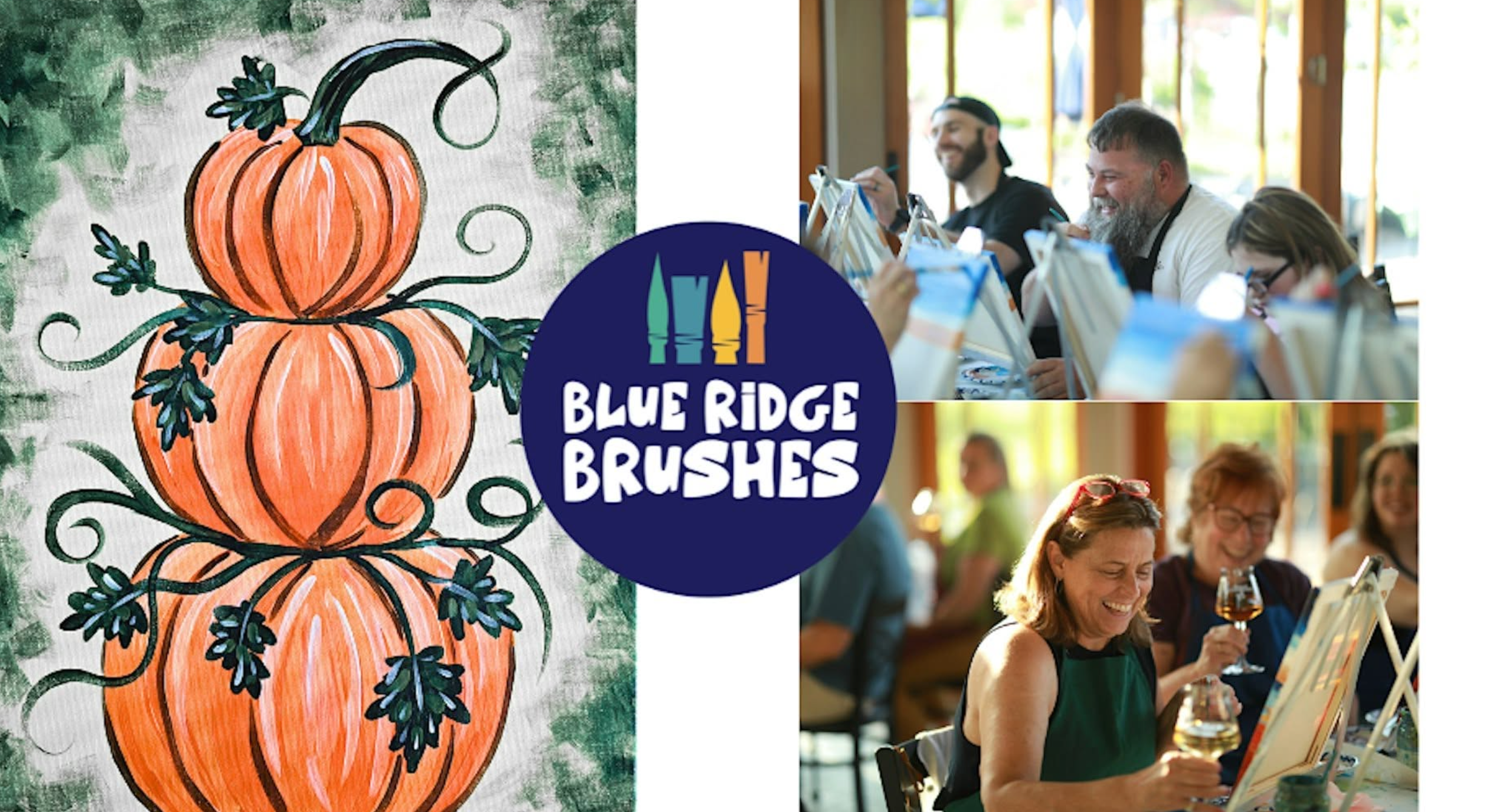 Blue Ridge Brushes pumpkin Paint and Sip artwork