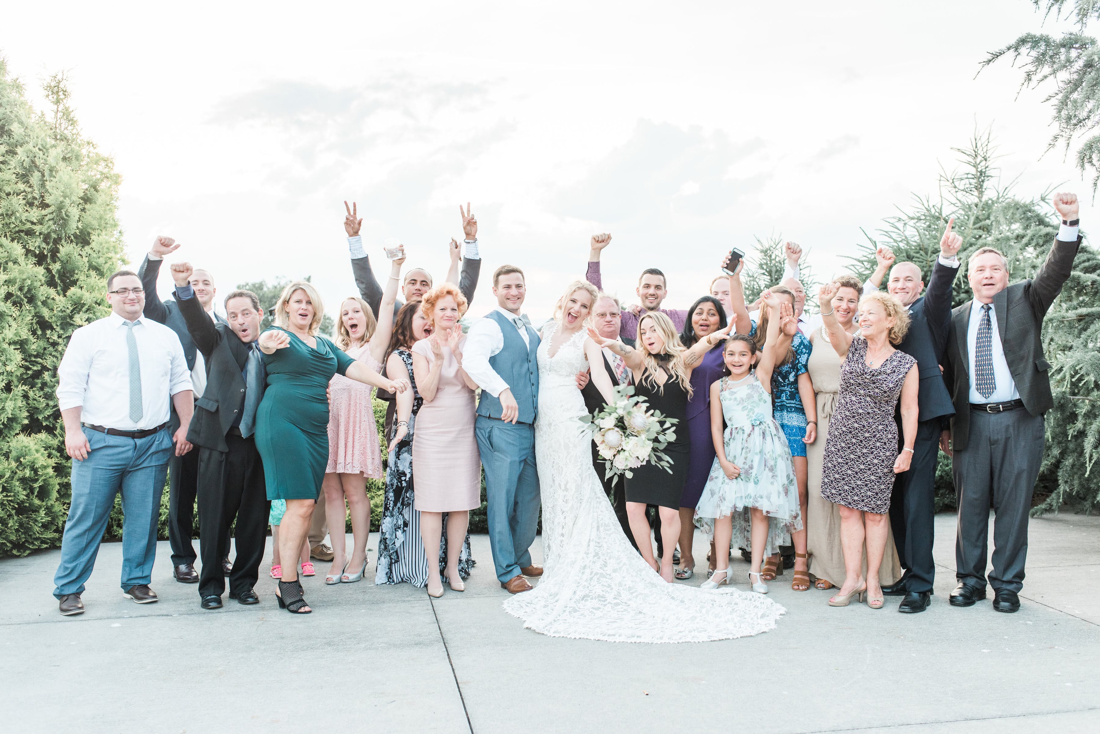 Couple celebrating at a Stable Craft wedding reception