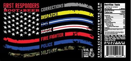 First Responders Root Beer label artwork
