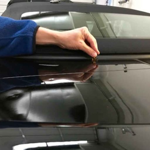Vehicle panel after paintless dent repair