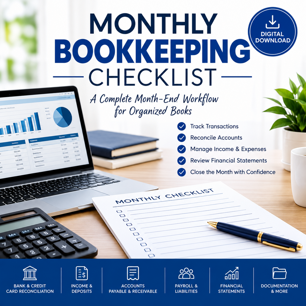 Cover for Monthly Bookkeeping Checklist