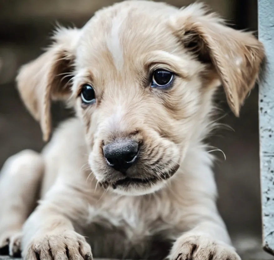 A neglected puppy illustration that inspired G.J.’s description of Kaspar