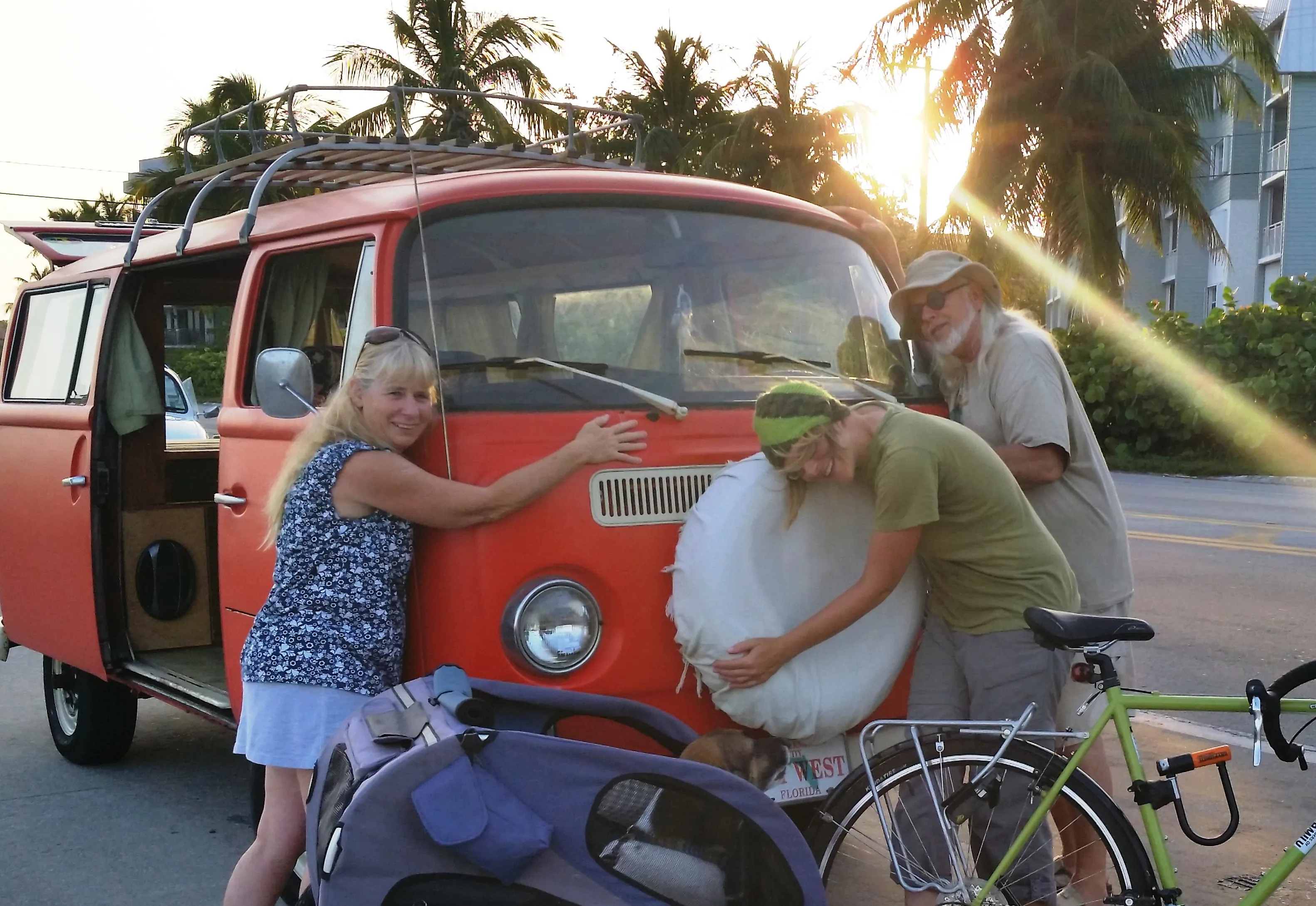 Vinnie van Go, a red Volkswagen love bus in Key West
