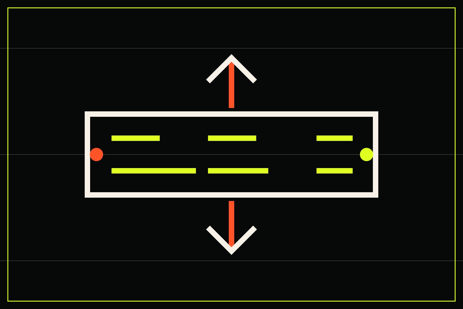 Abstract audio delivery graphic with a keyboard-like grid and arrows