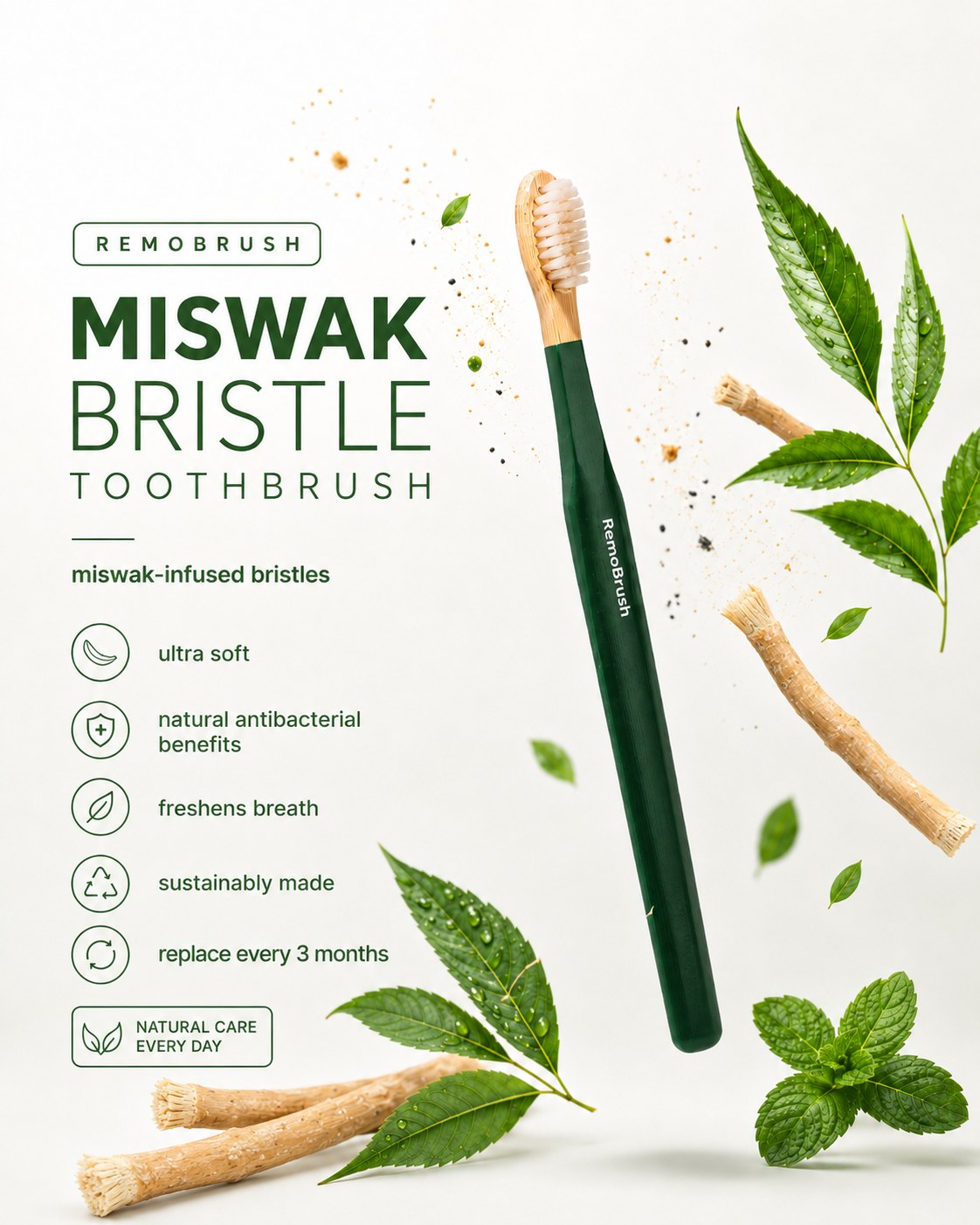 Bamboo toothbrush from Glow Reset Co.'s beauty edit