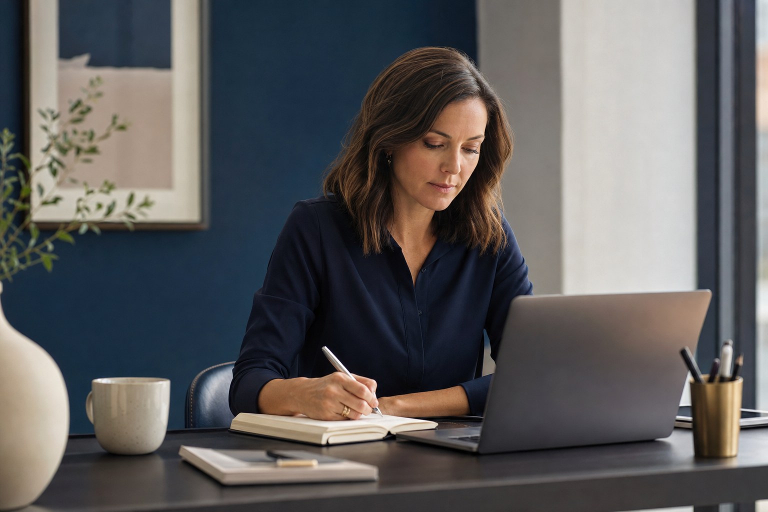 Communications professional preparing an employee message