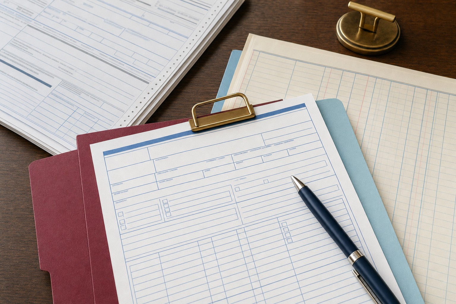Organized dental billing paperwork