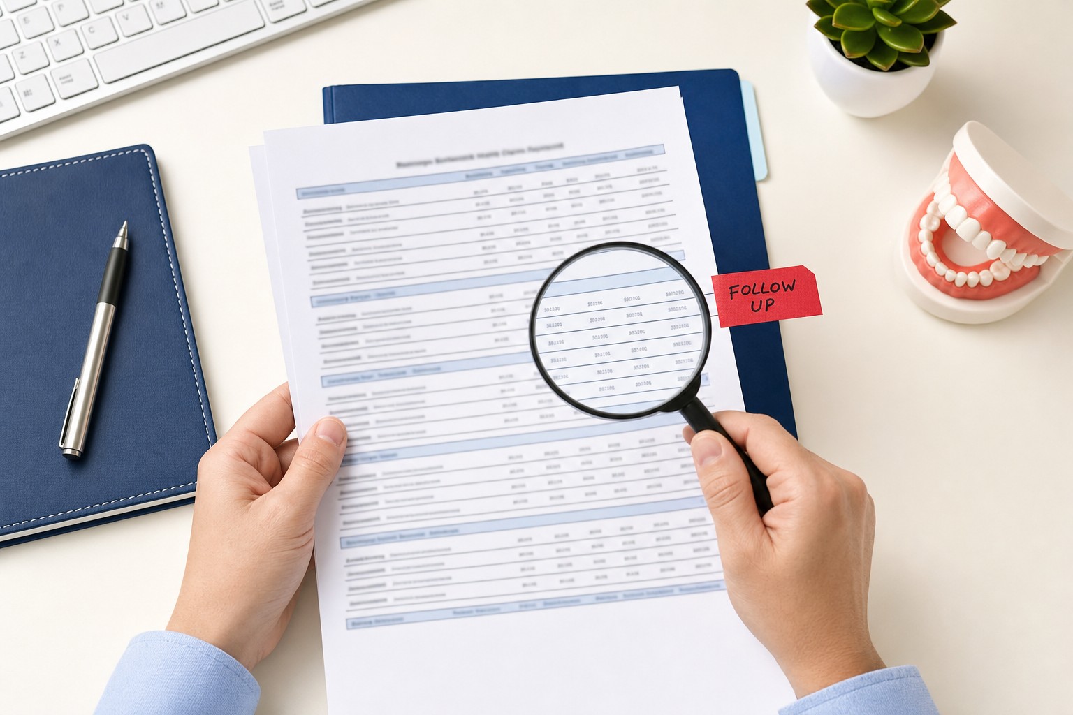 Claim status report and follow-up materials