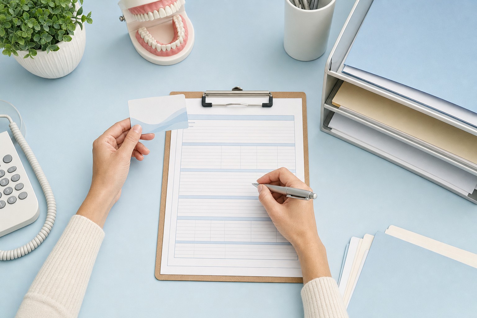 Dental appointment and insurance verification materials