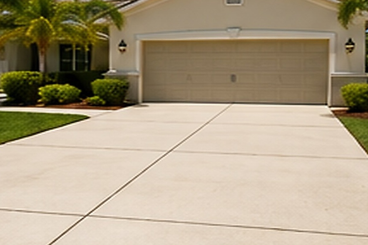 Concrete cleaning before and after, after