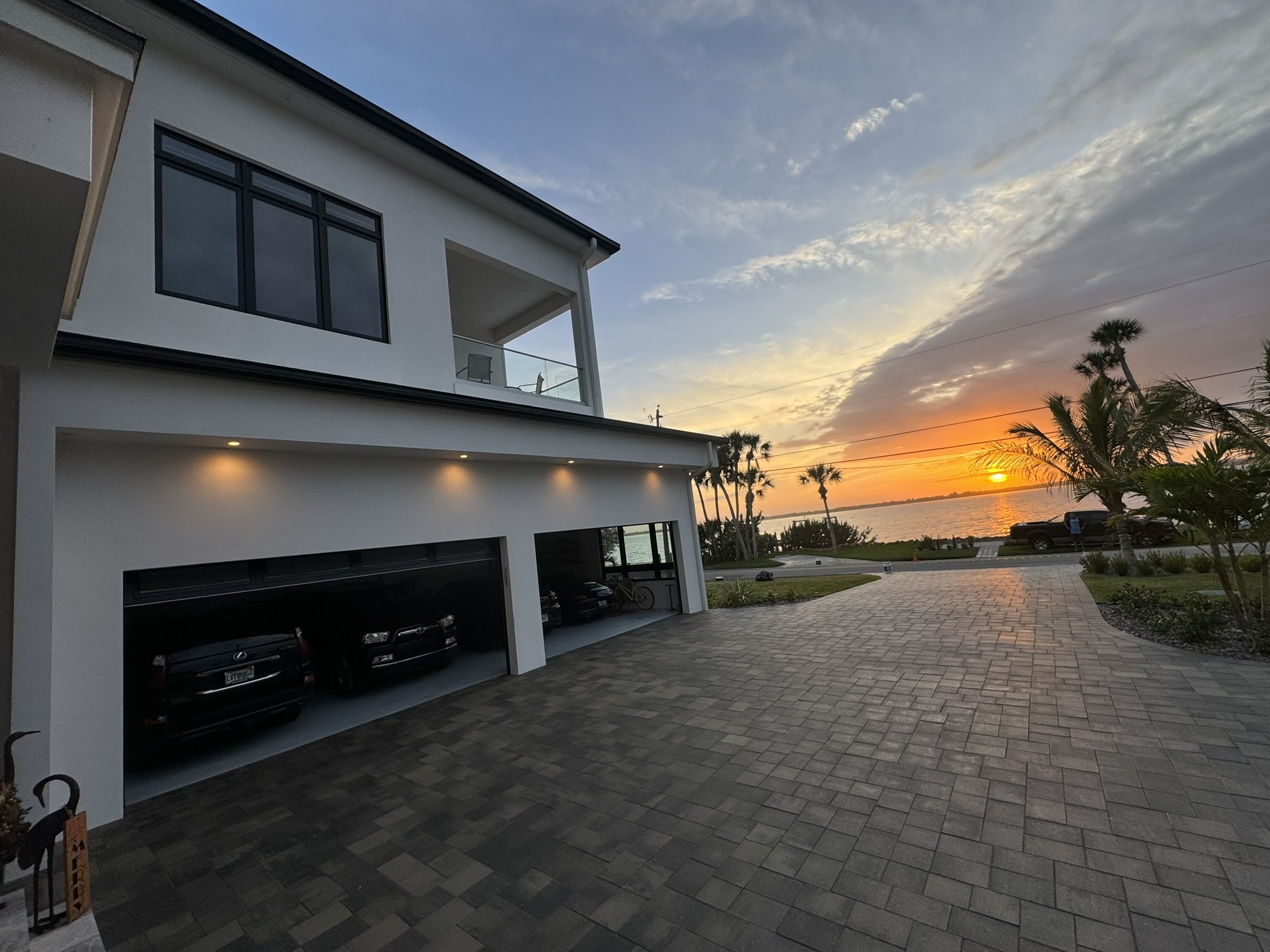 Finished paver driveway at a Florida home