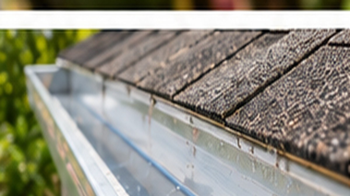 Clean residential gutter along the roofline