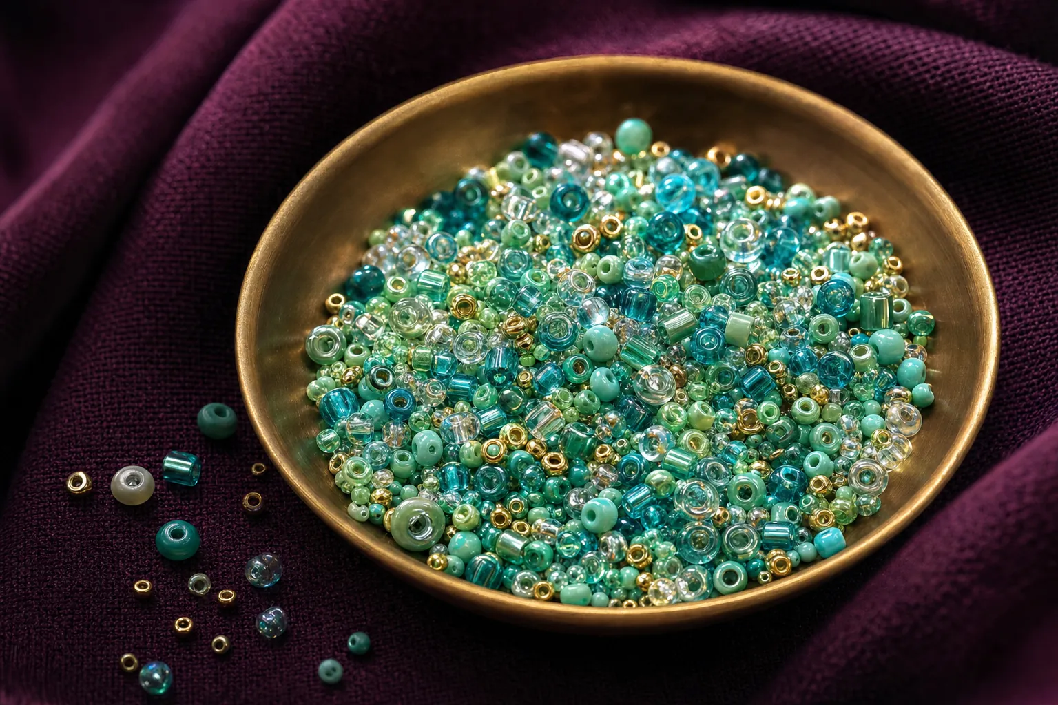 Coastal Current glass seed bead color palette
