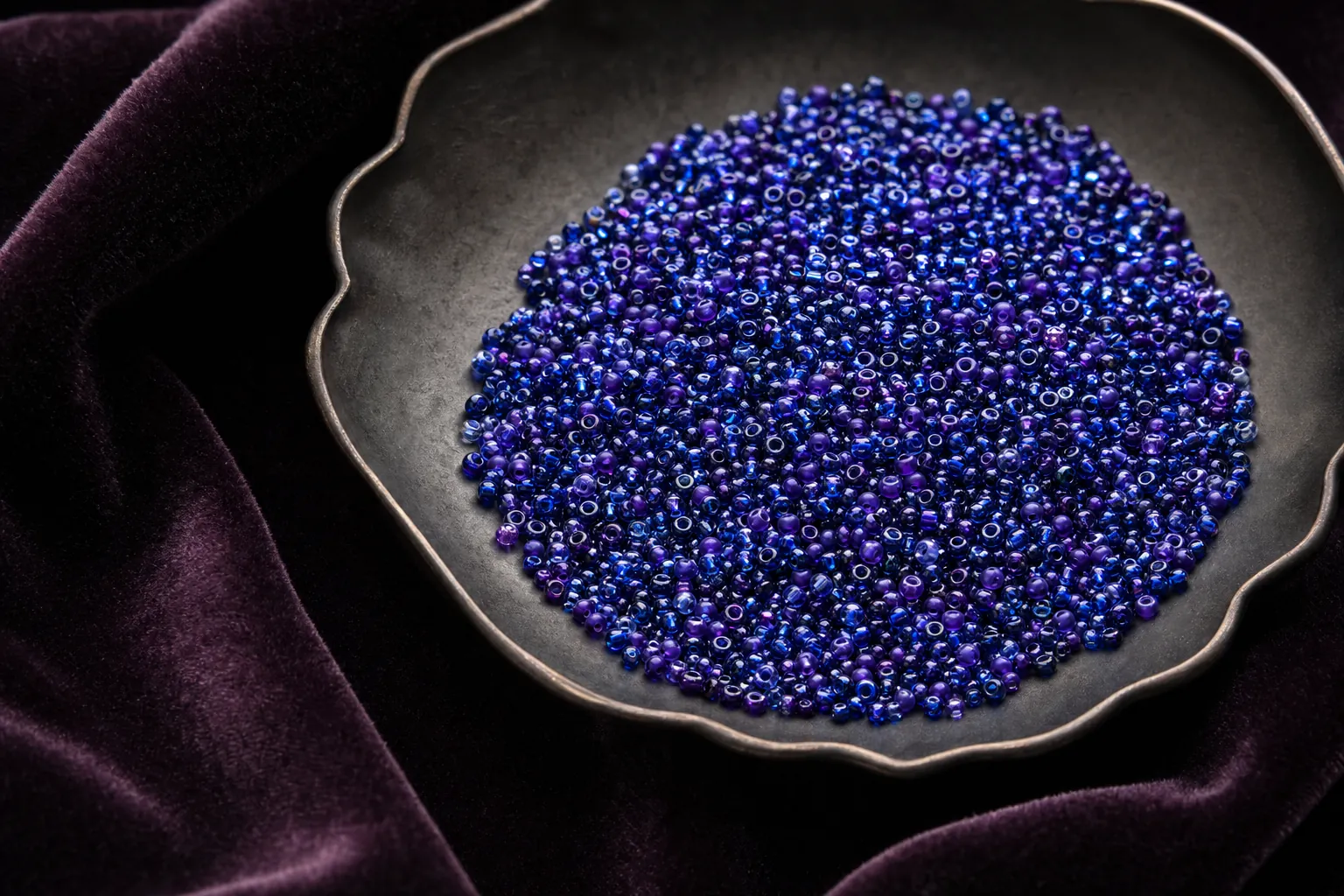 Midnight River glass seed bead color palette