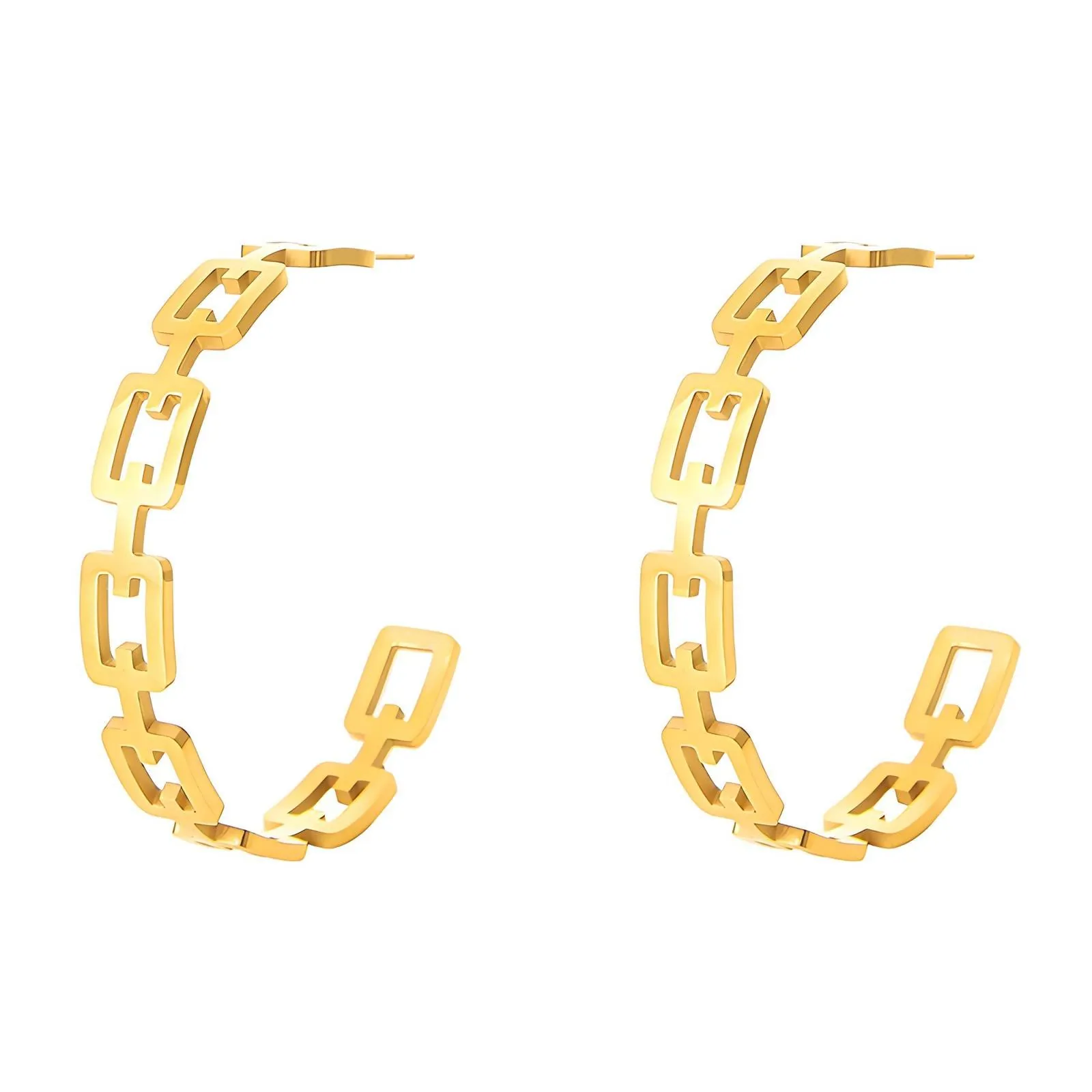 18K gold plated Stainless steel earrings, Intensity Geometric.jpg