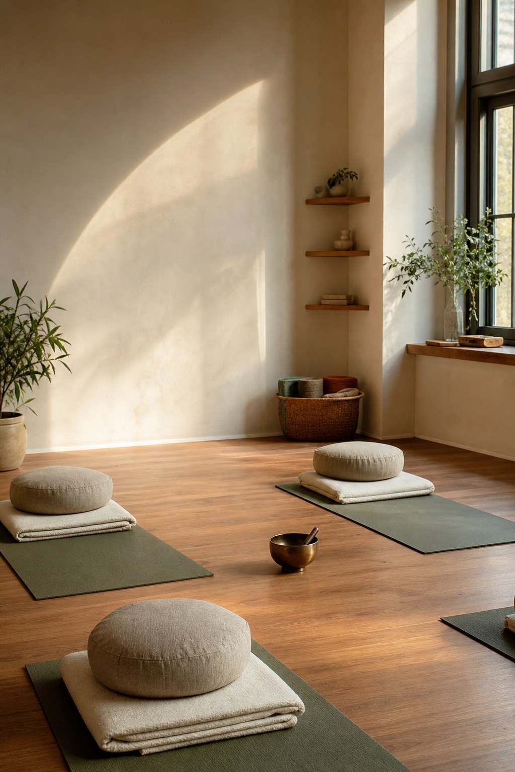 Studio prepared for a small gathering