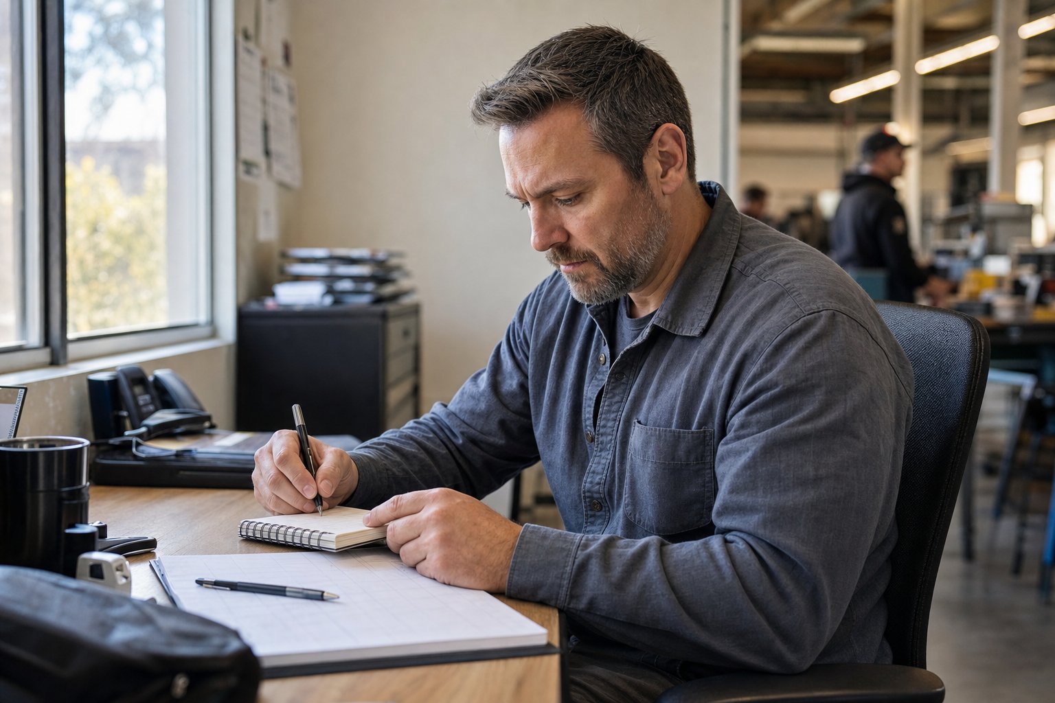 A manager preparing factual notes before a feedback conversation.