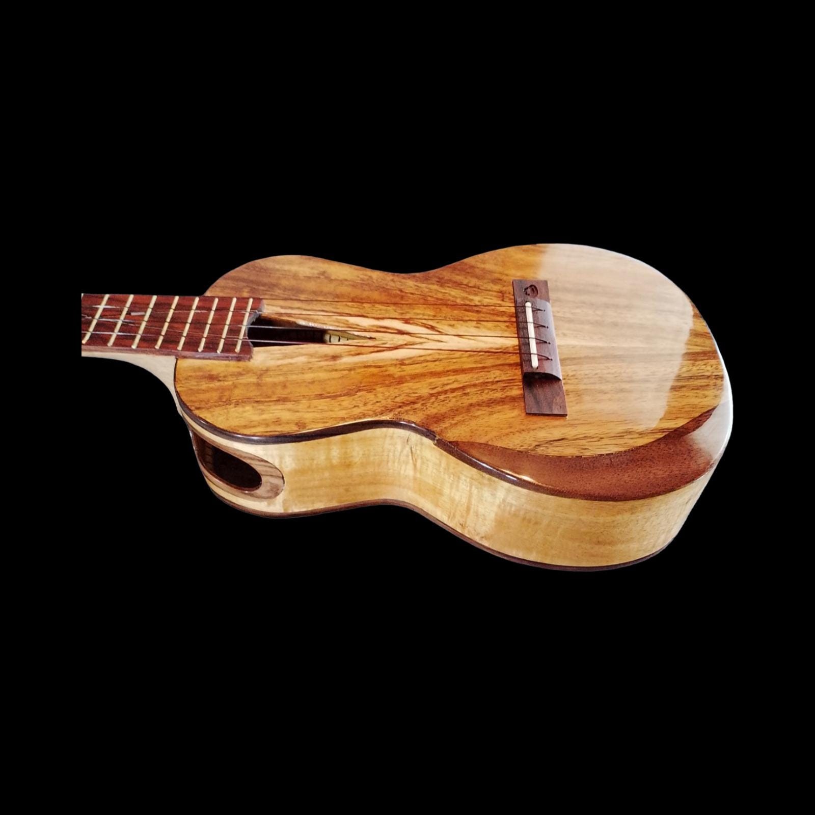 Koa tenor ukulele detail
