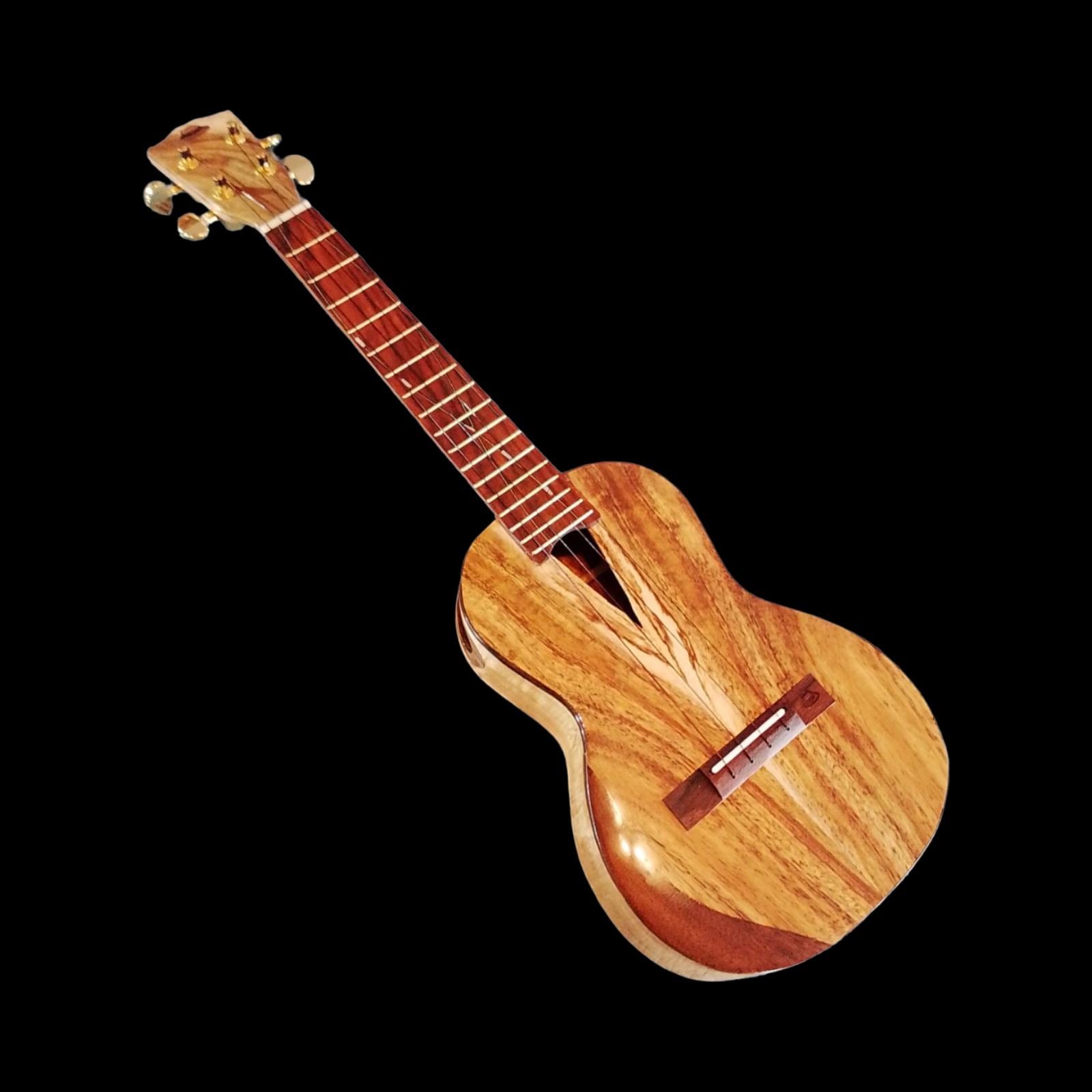 Solid koa live-edge tenor ukulele