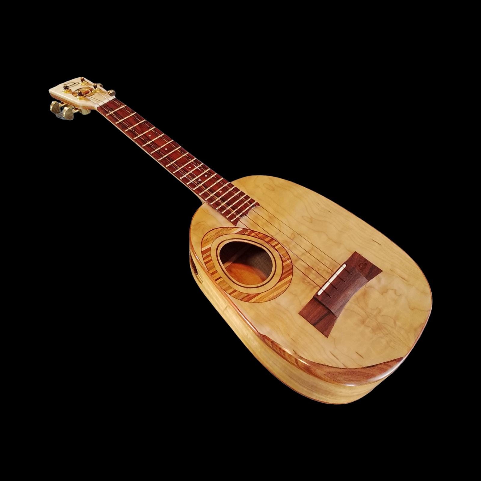Koa tenor ukulele with flame maple top