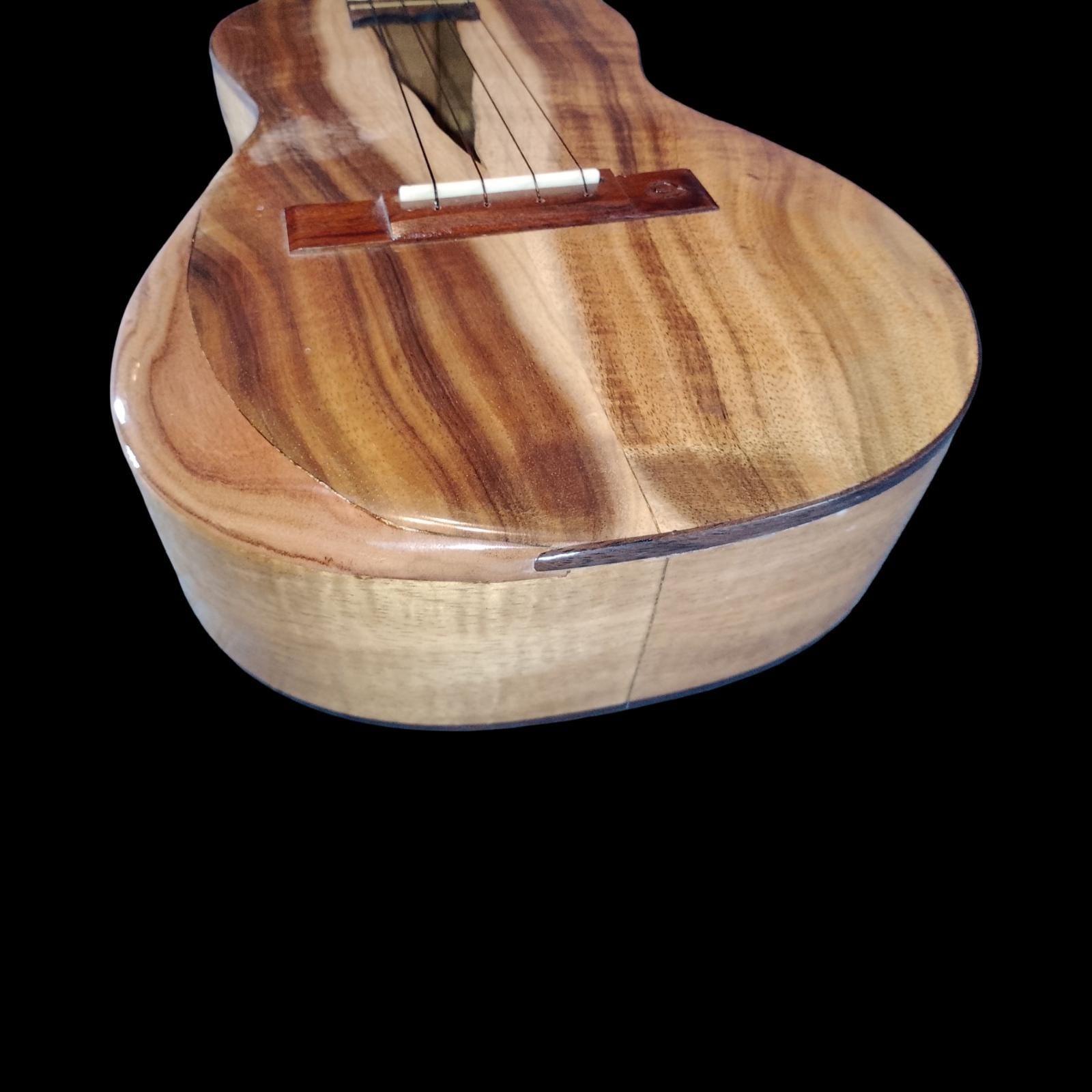 Live-edge koa tenor ukulele, view 3