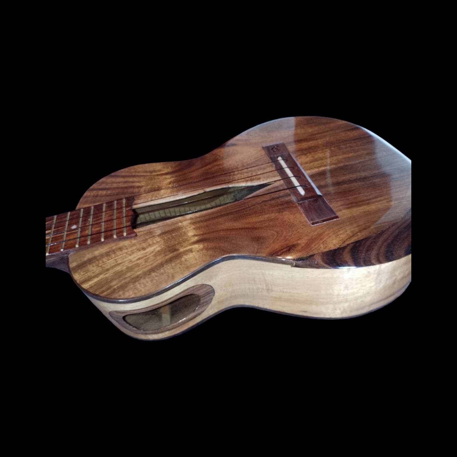 Live-edge koa tenor ukulele, view 2