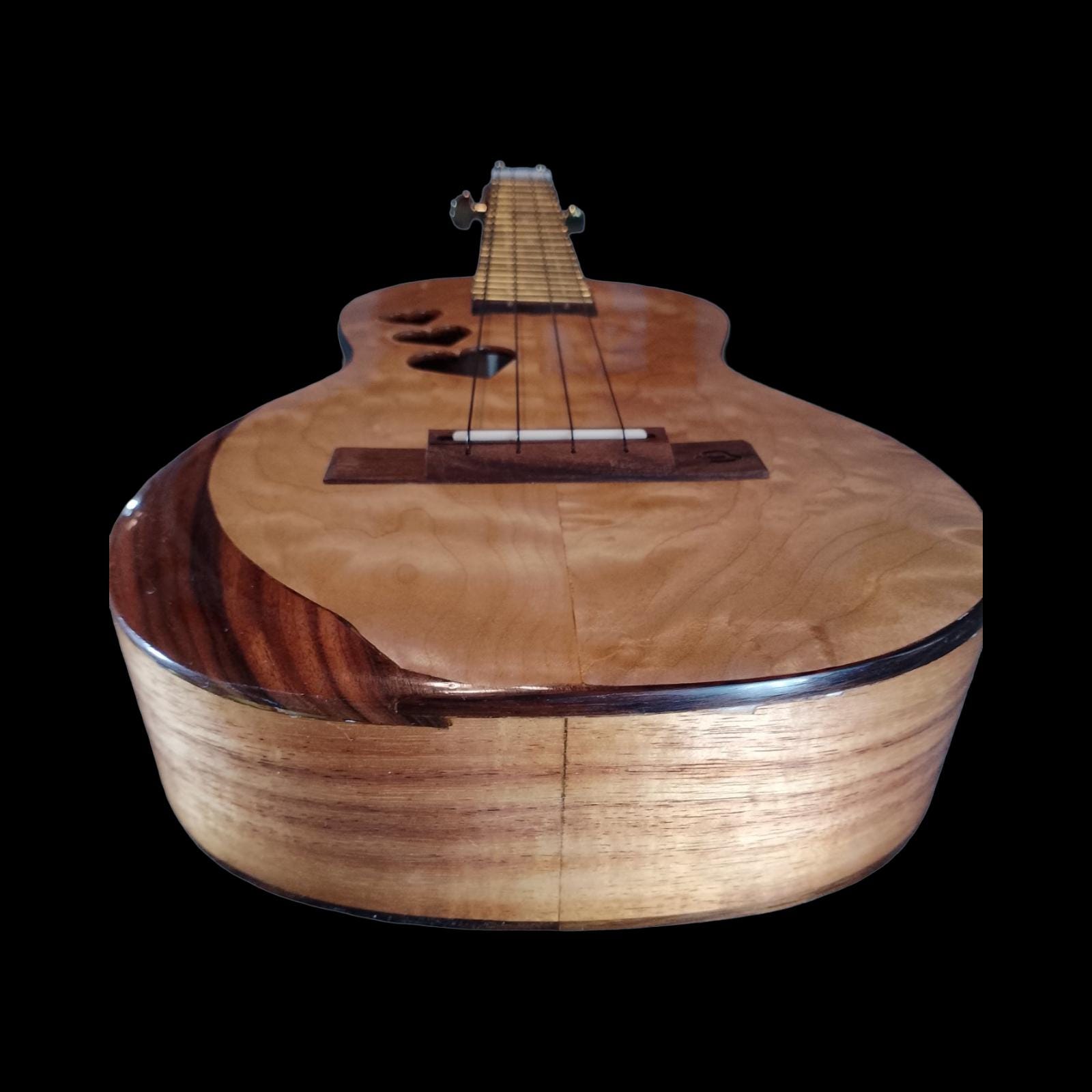 Flame maple tenor ukulele front