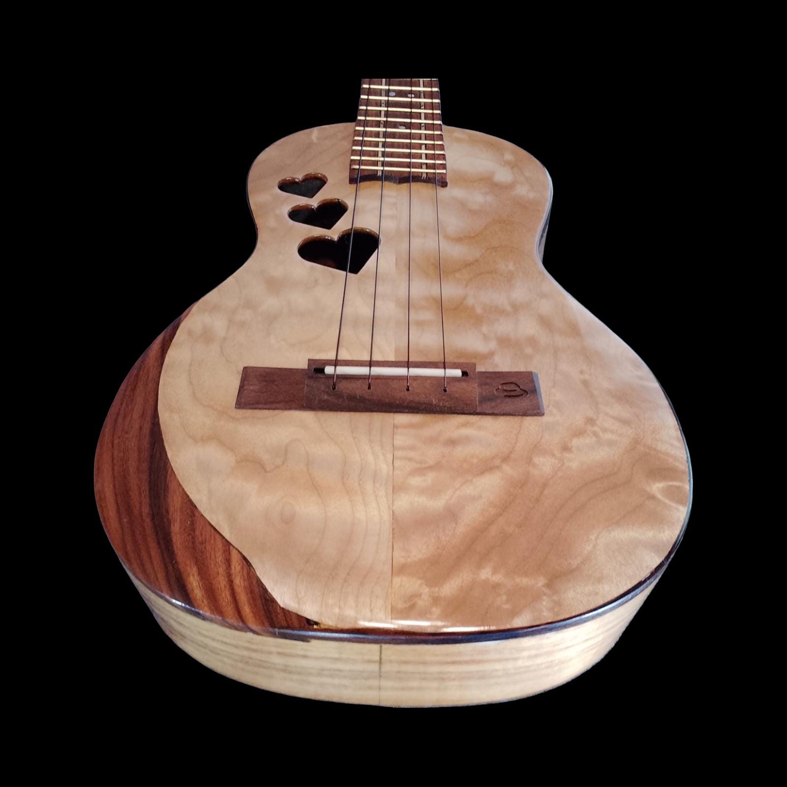 Koa tenor ukulele headstock