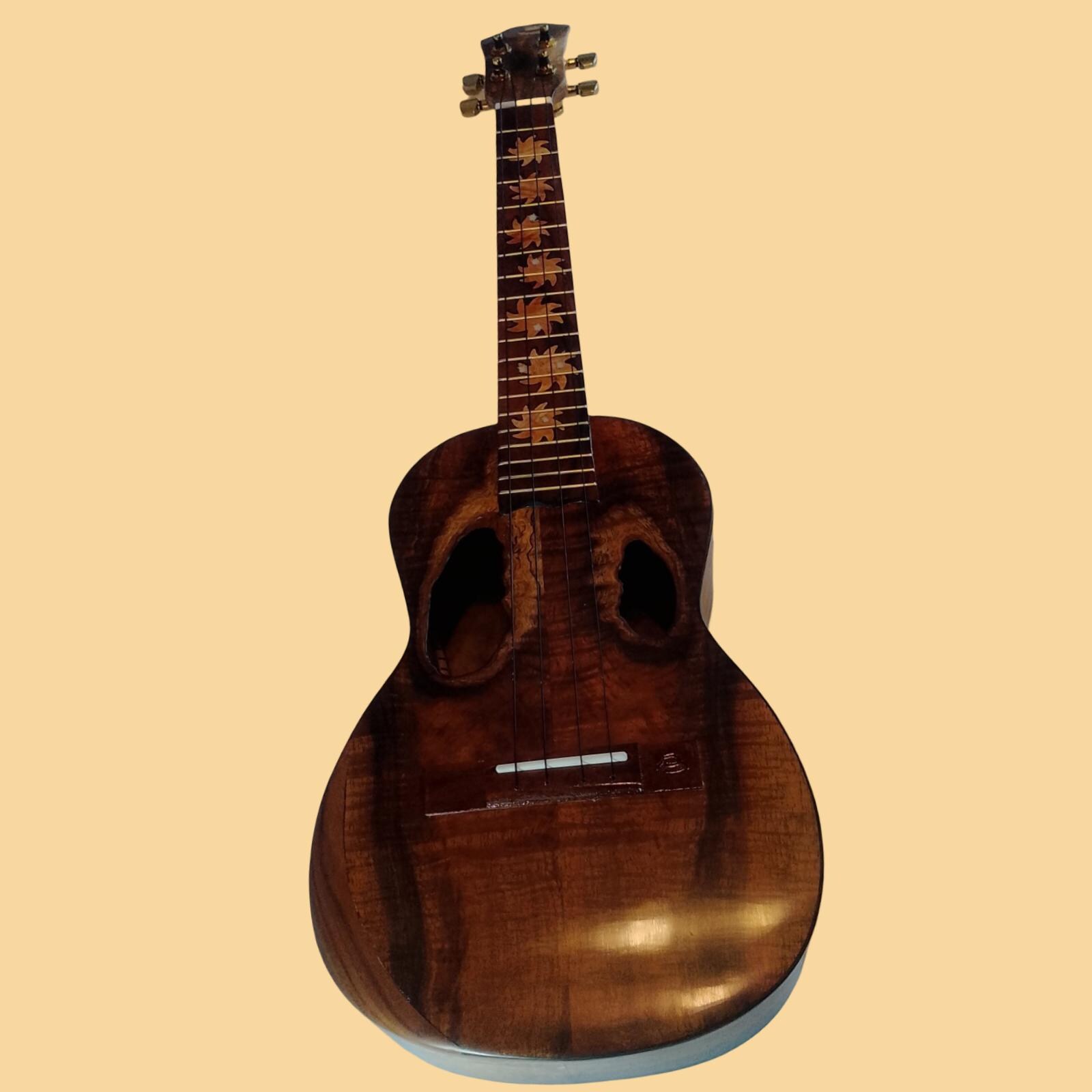 Koa tenor ukulele full view