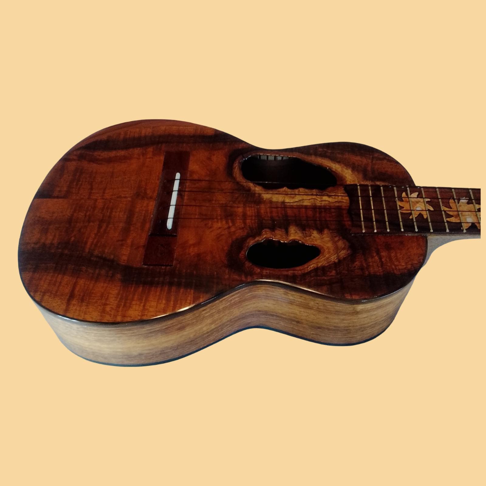 Koa tenor ukulele back