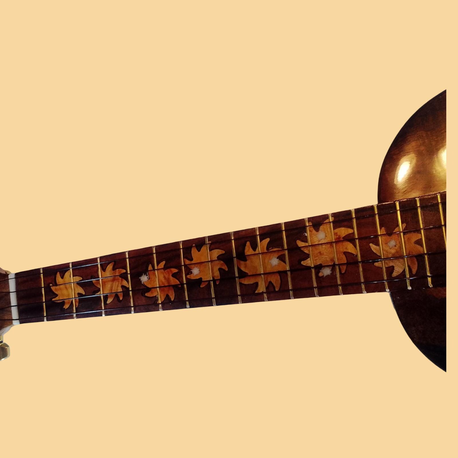 Koa tenor ukulele side detail