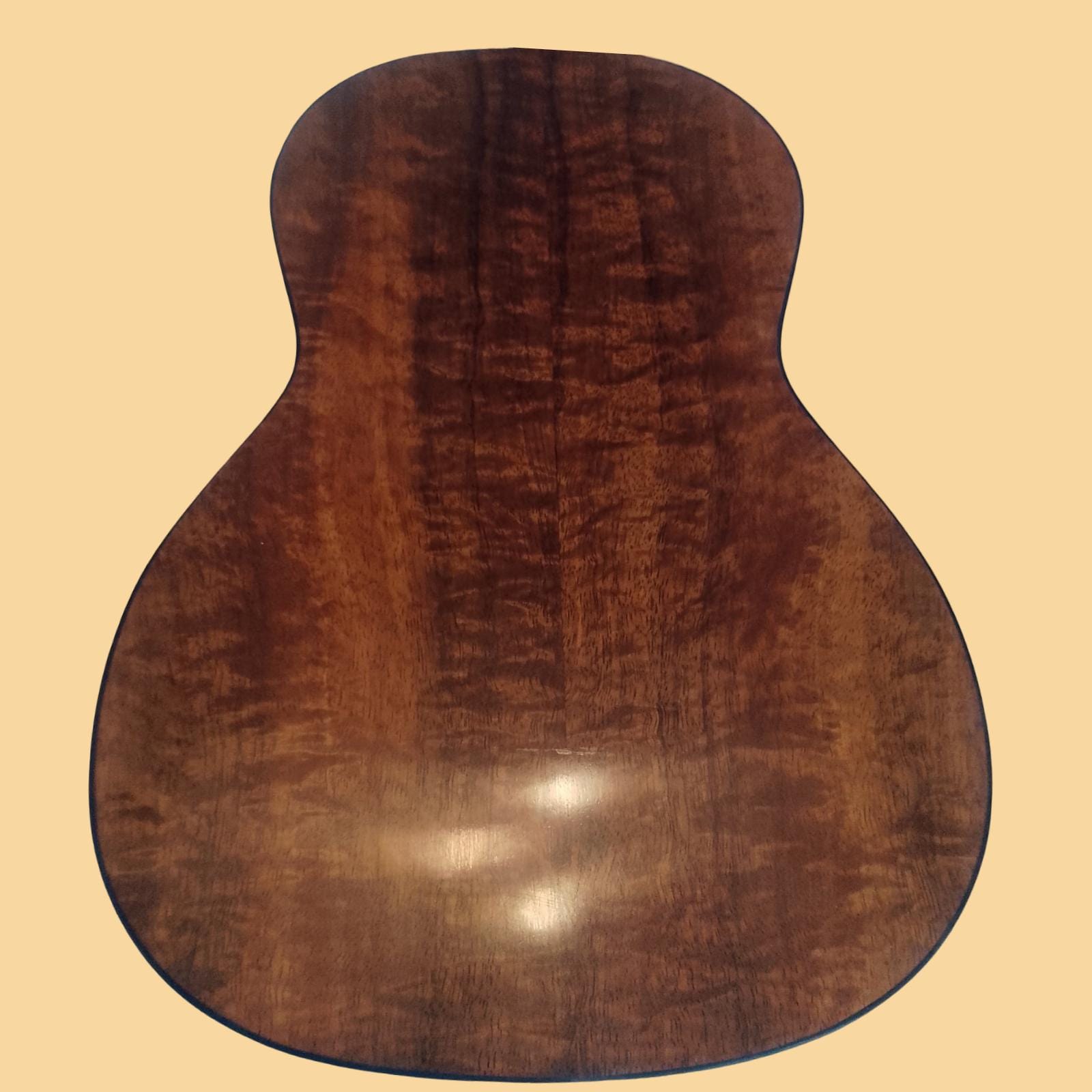 Koa tenor ukulele sound-hole detail