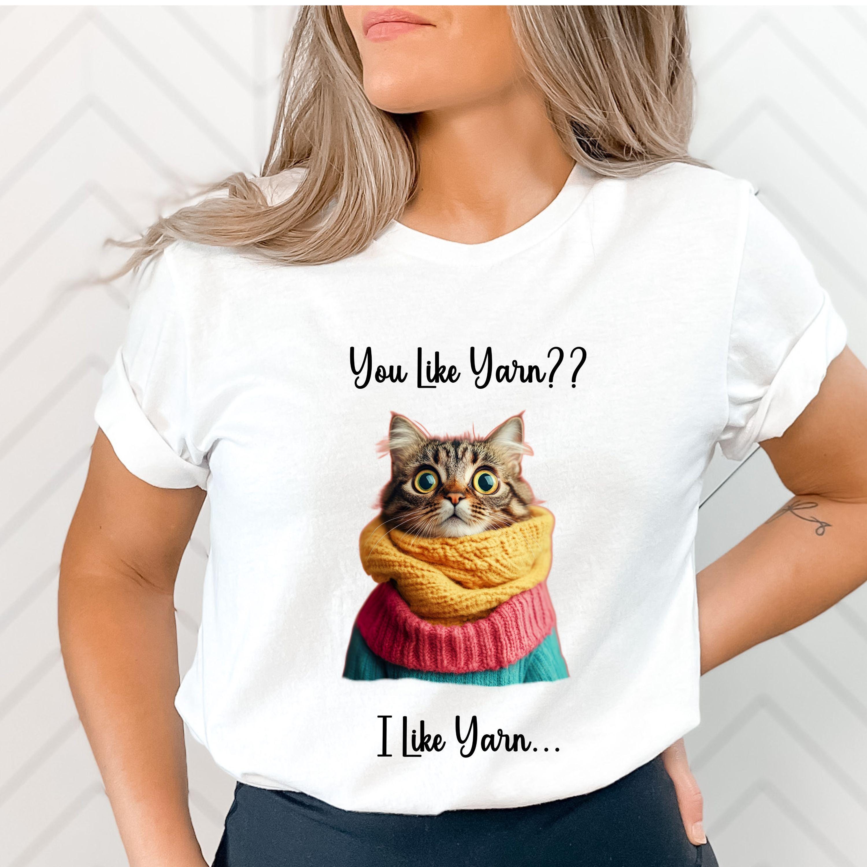 Cat Lover Yarn Tee: Funny Cat Graphic Shirt, Knitter Gift product photo 1