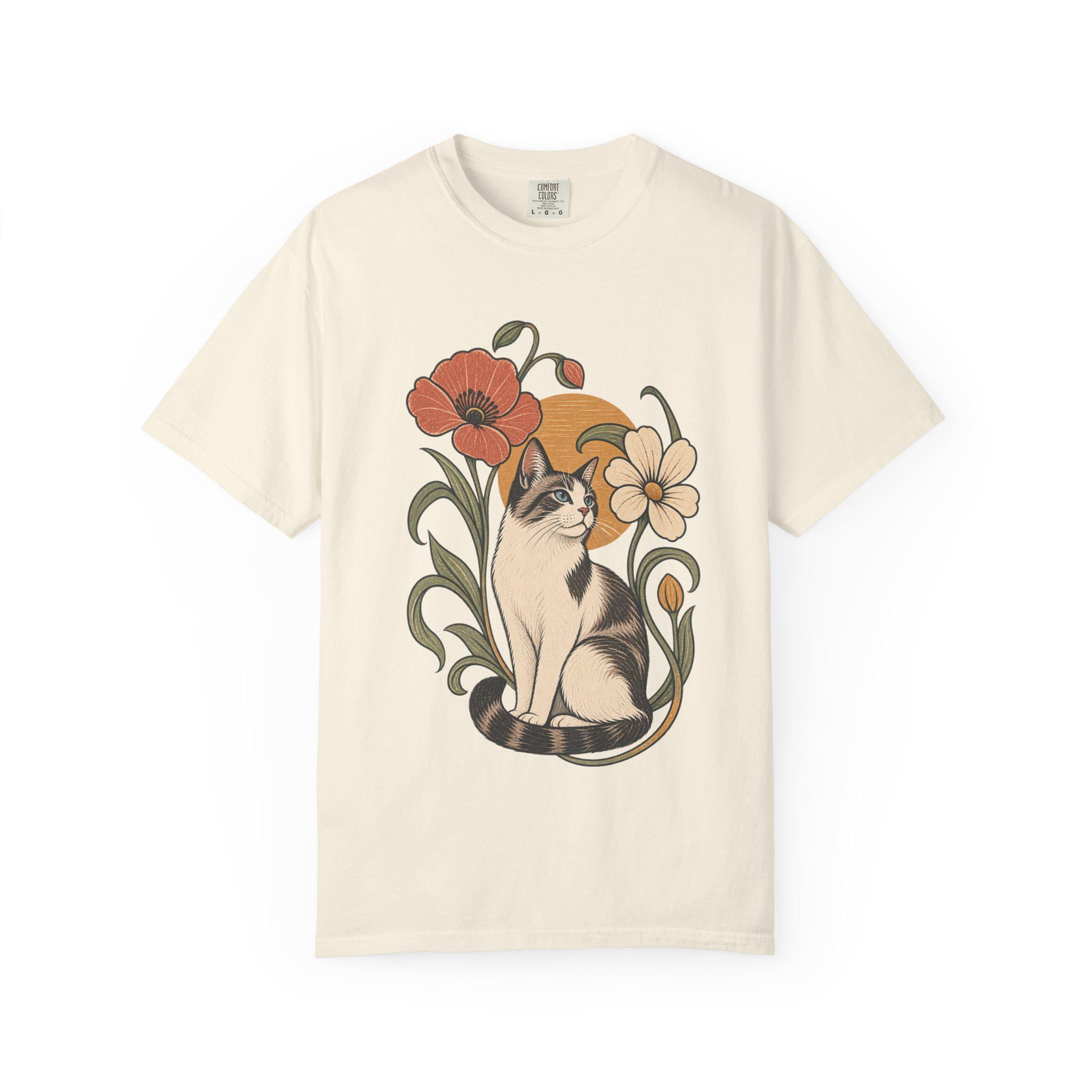 Cat In The Garden T-shirt | Floral Cat Tee product photo 10