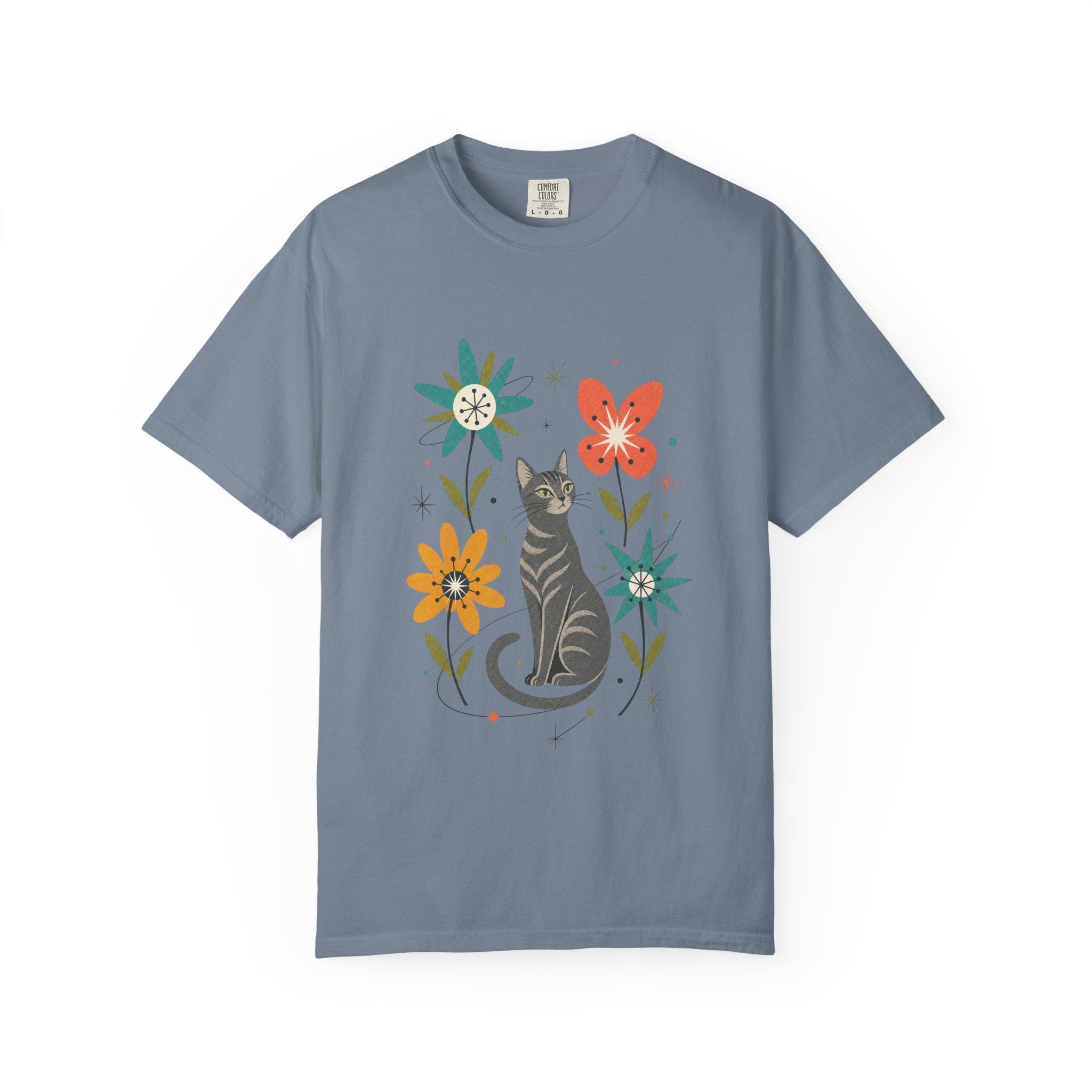 Black Cat Atomic Mid-Century- Retro Cat T-shirt product photo 10