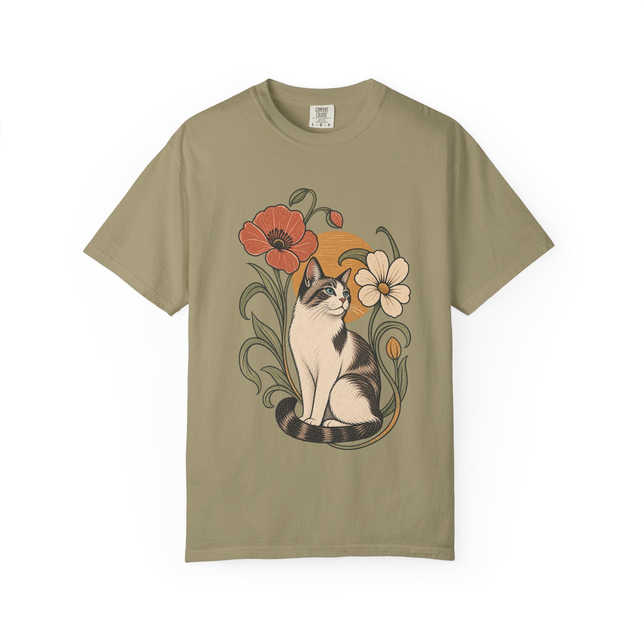 Cat In The Garden T-shirt | Floral Cat Tee product photo 11