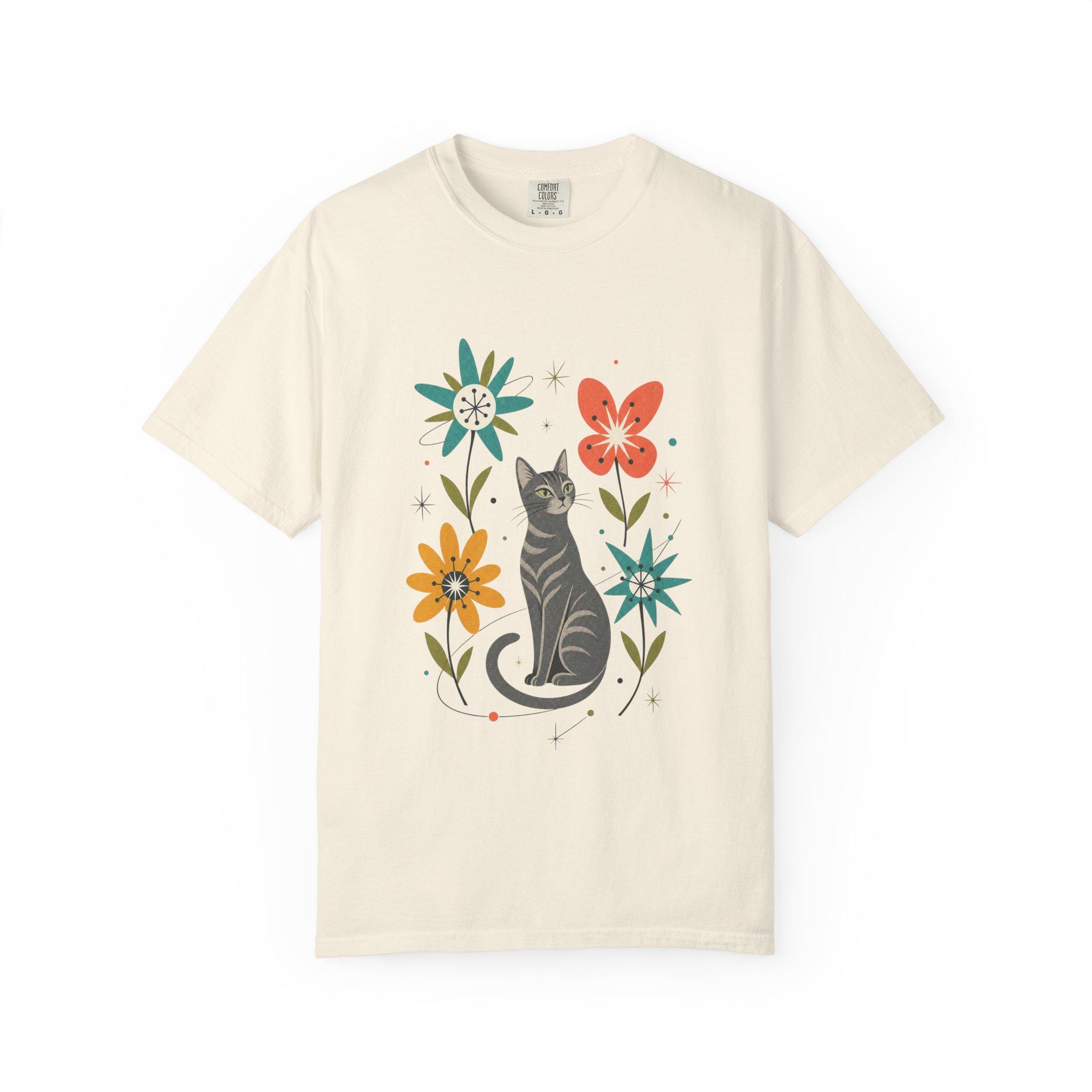 Black Cat Atomic Mid-Century- Retro Cat T-shirt product photo 12