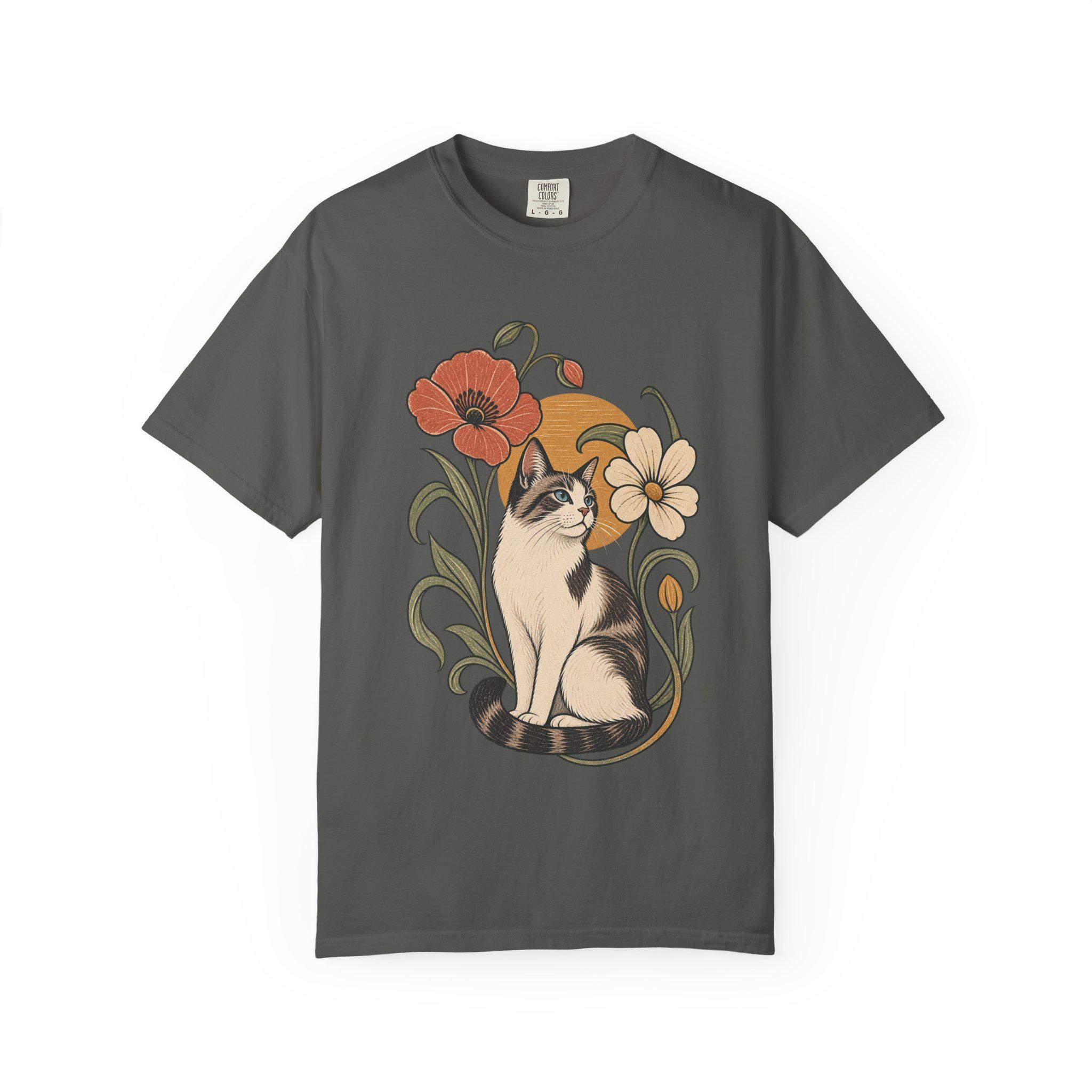 Cat In The Garden T-shirt | Floral Cat Tee product photo 12