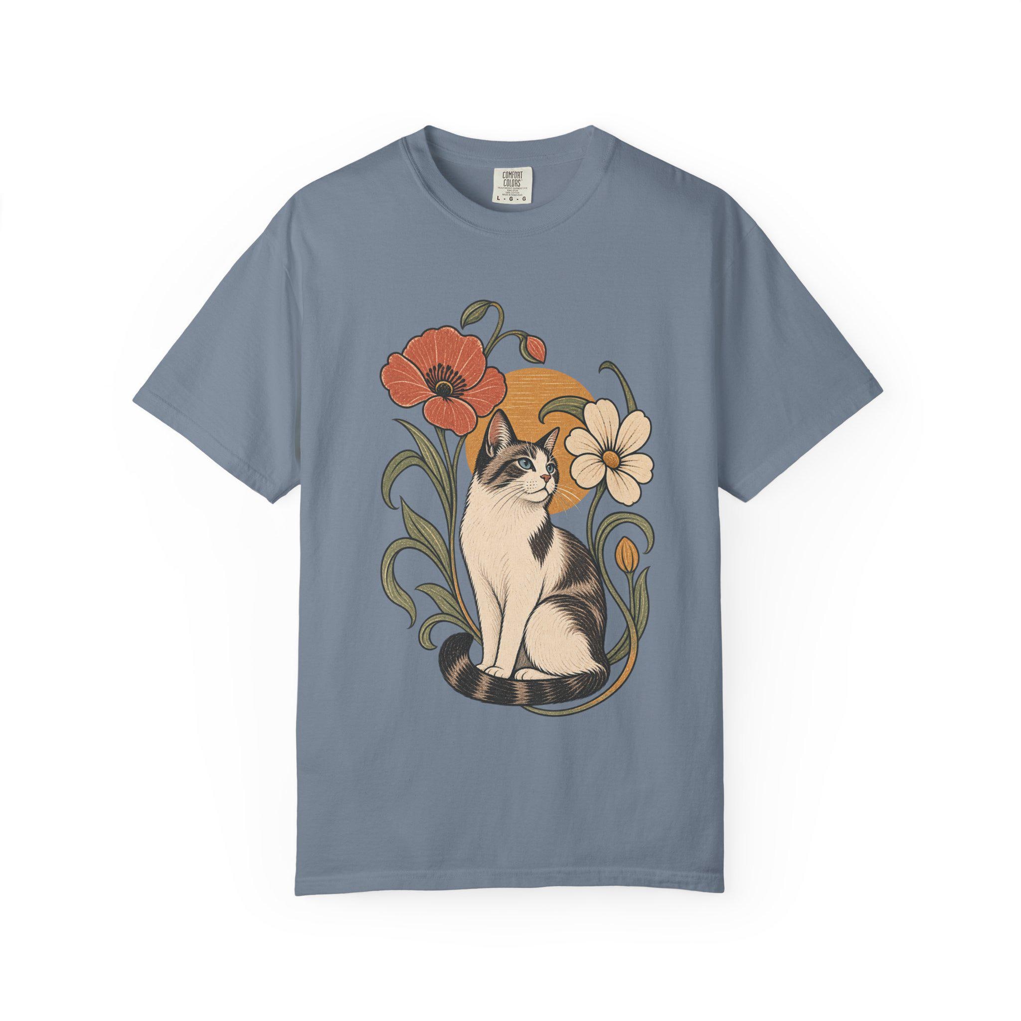 Cat In The Garden T-shirt | Floral Cat Tee product photo 15