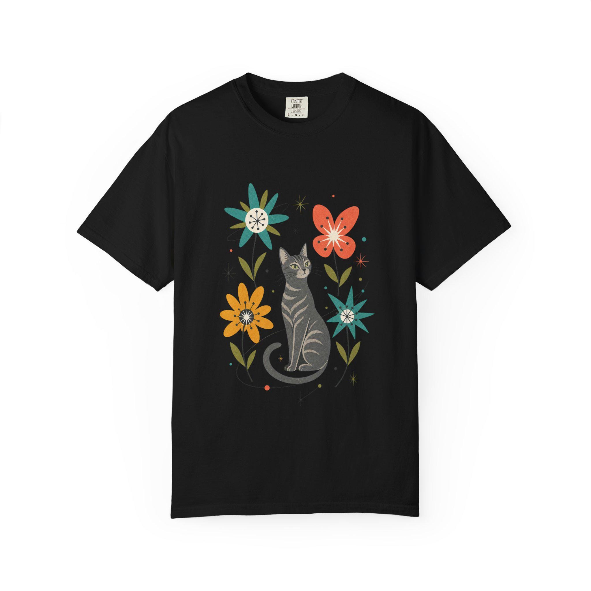 Black Cat Atomic Mid-Century- Retro Cat T-shirt product photo 16