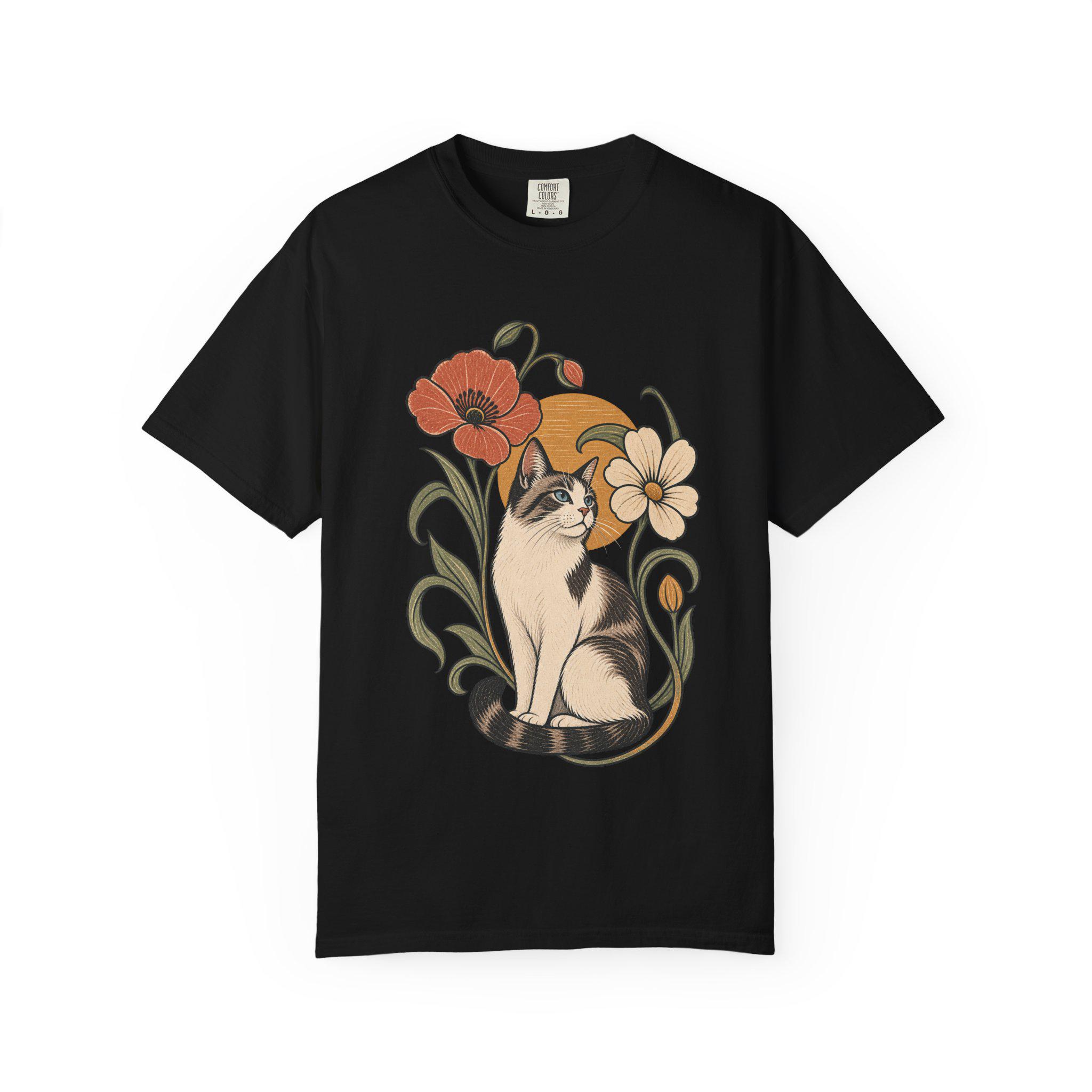 Cat In The Garden T-shirt | Floral Cat Tee product photo 16