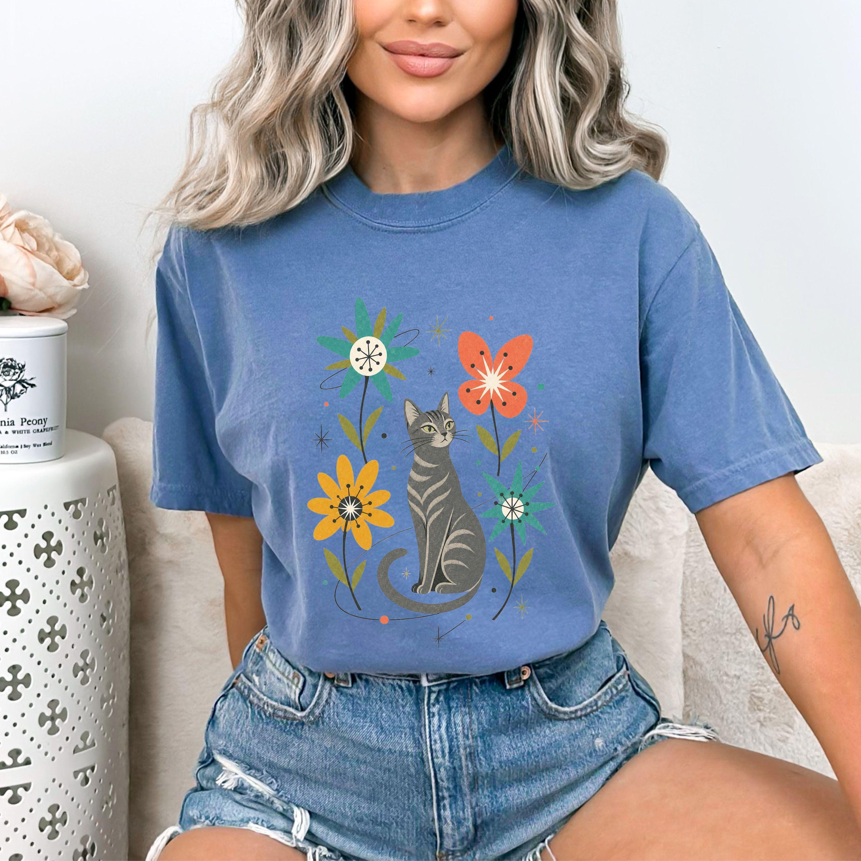 Black Cat Atomic Mid-Century- Retro Cat T-shirt product photo 2