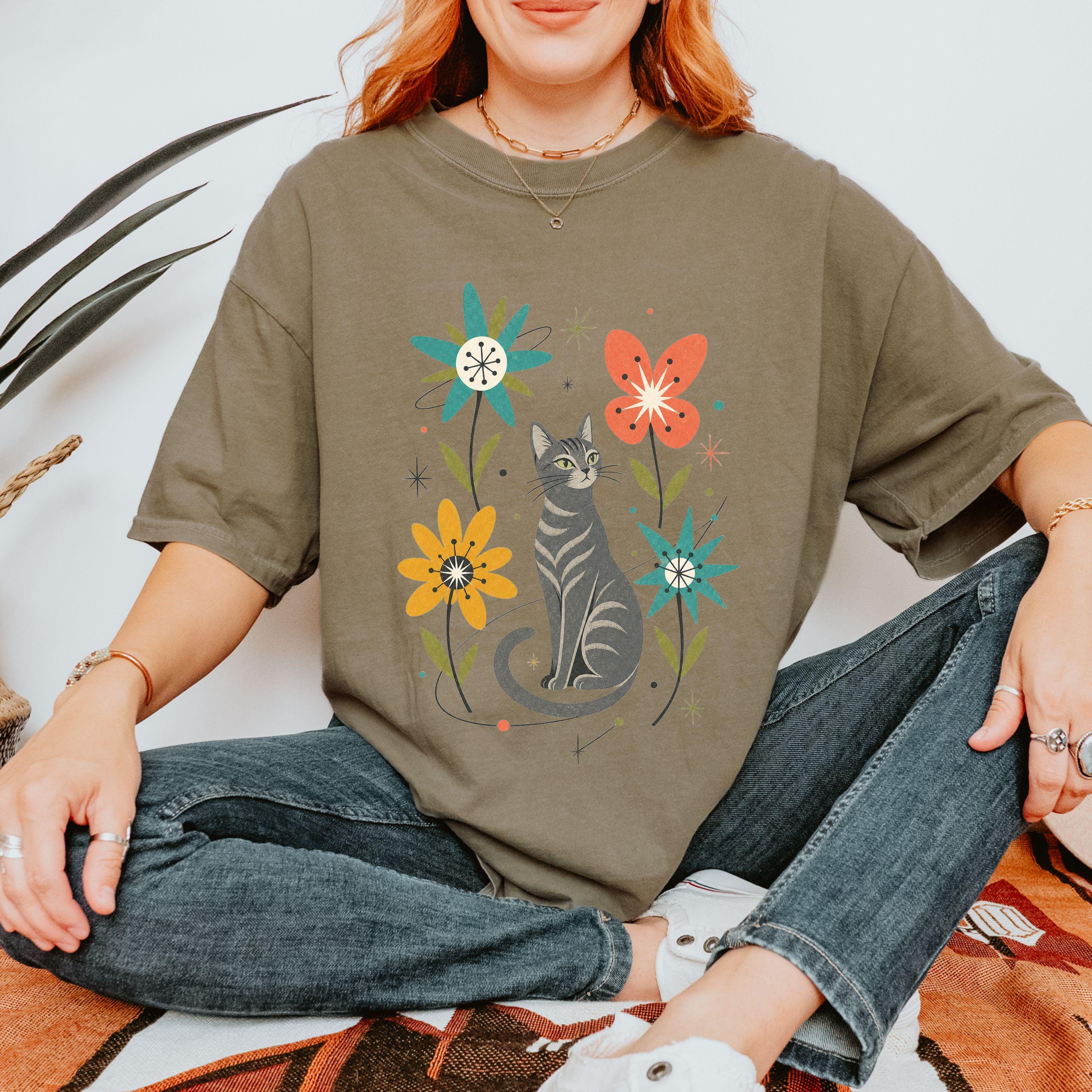 Black Cat Atomic Mid-Century- Retro Cat T-shirt product photo 6