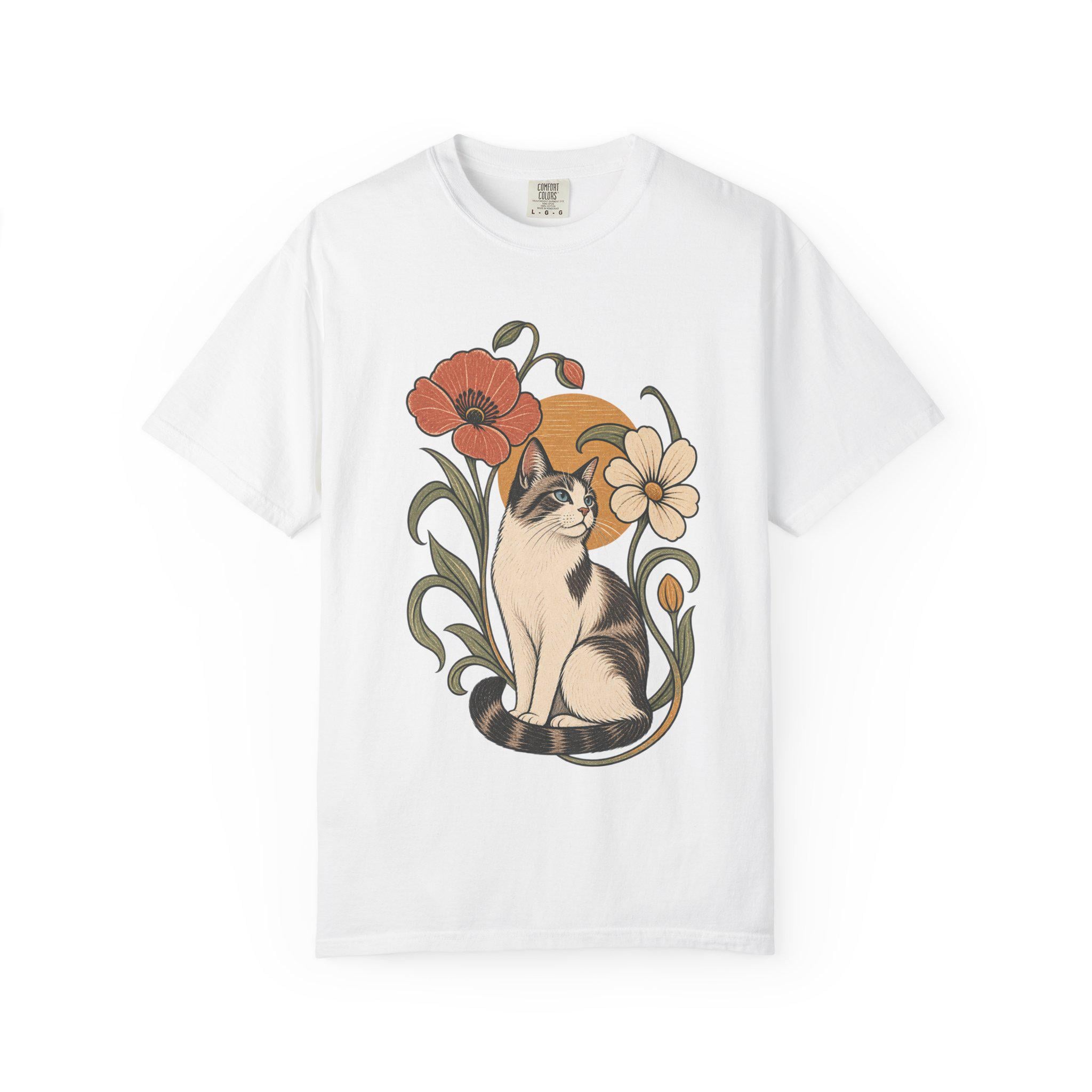 Cat In The Garden T-shirt | Floral Cat Tee product photo 9