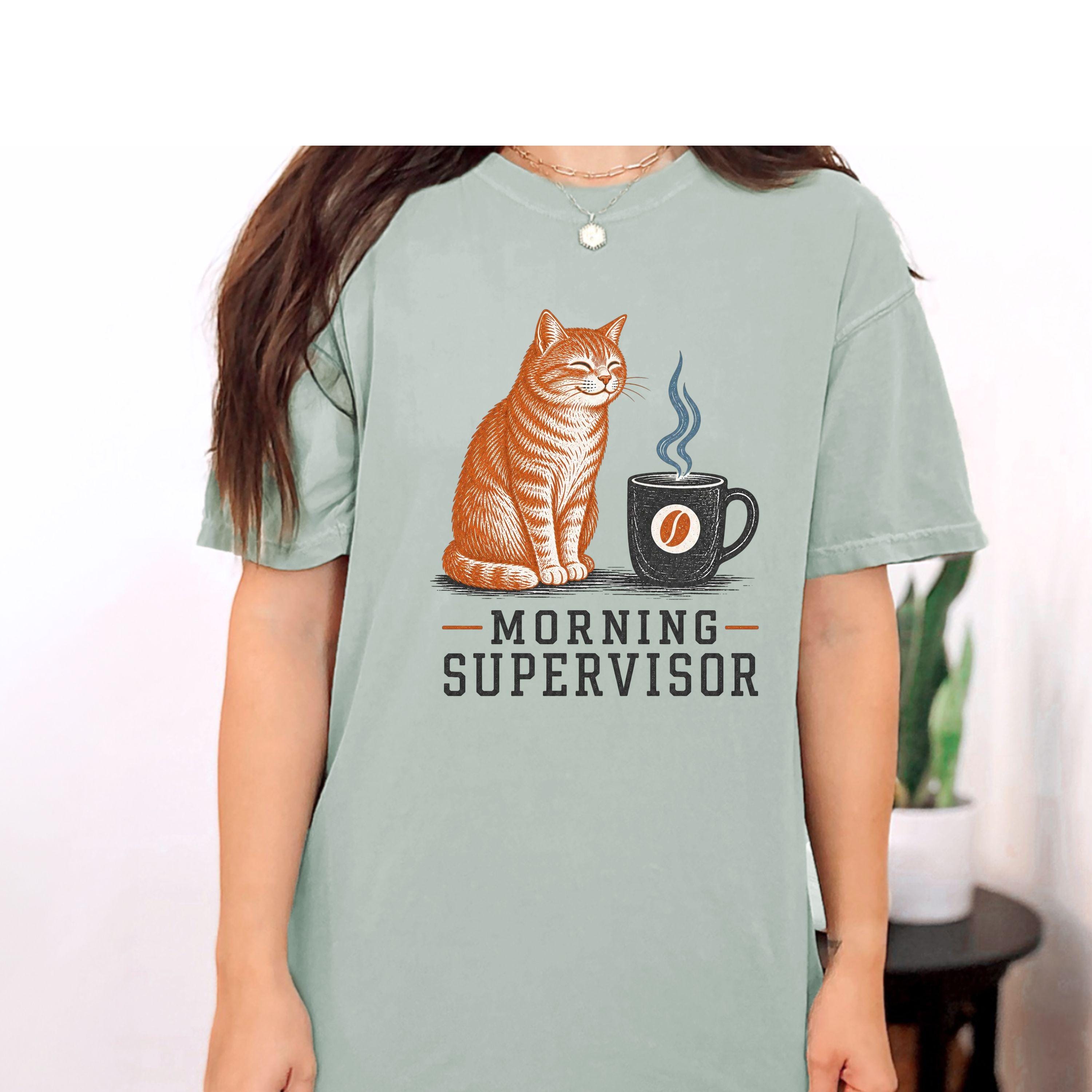 Morning Supervisor Cat tee- Coffee and Cats product photo 2
