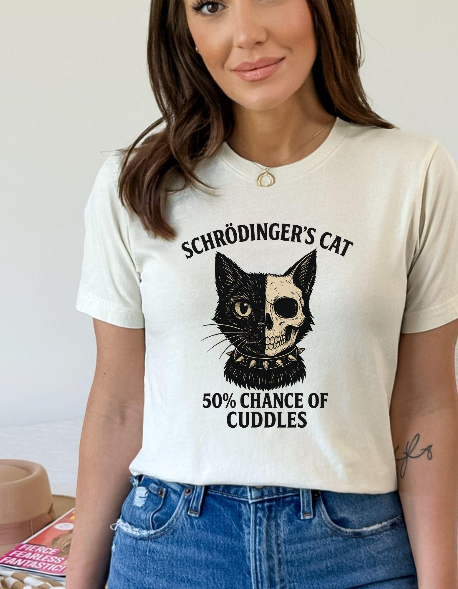 Schrodinger's Cat T-Shirt: Funny Quantum Physics Humor for Science Geeks and Pet Lovers product photo 4