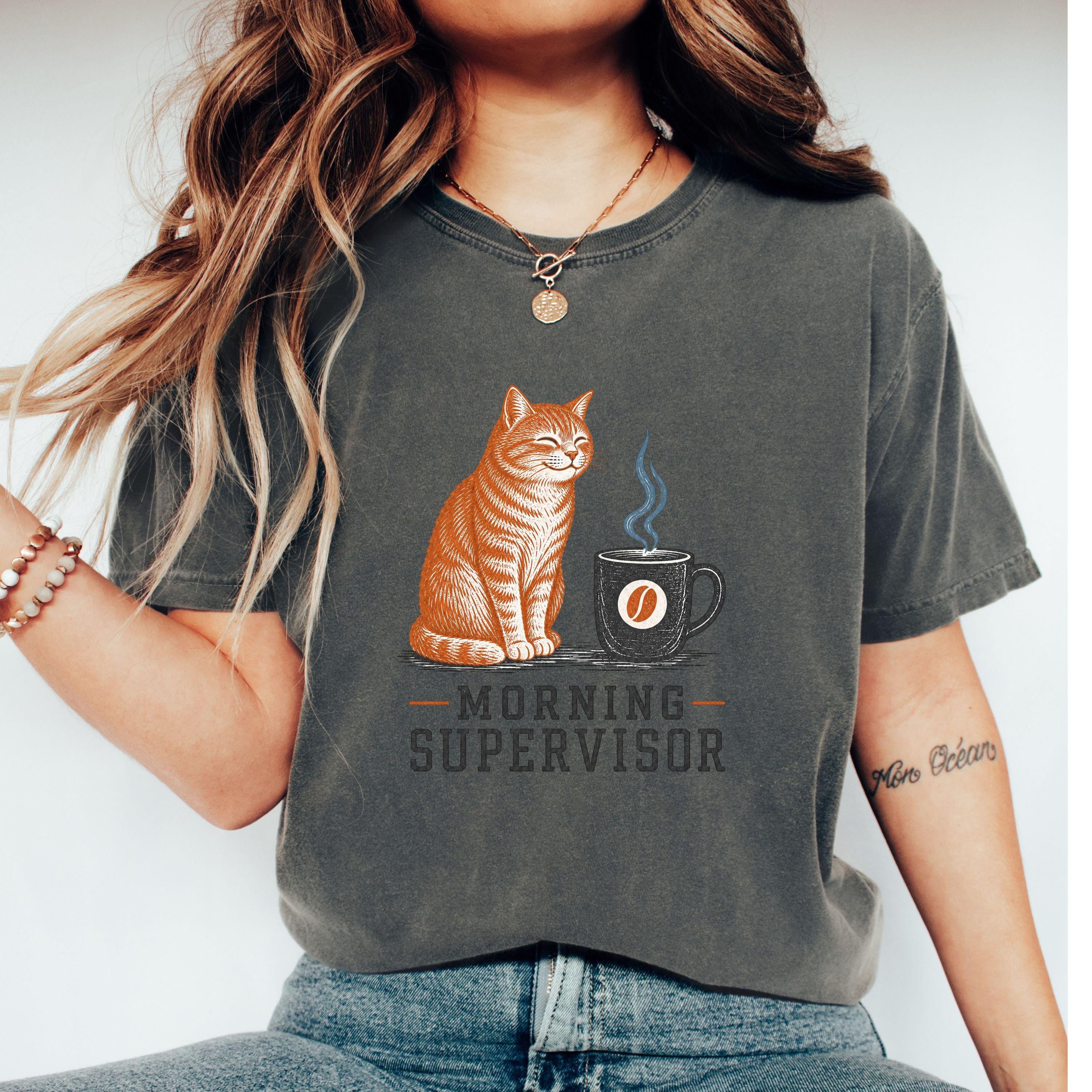 Morning Supervisor Cat tee- Coffee and Cats product photo 6
